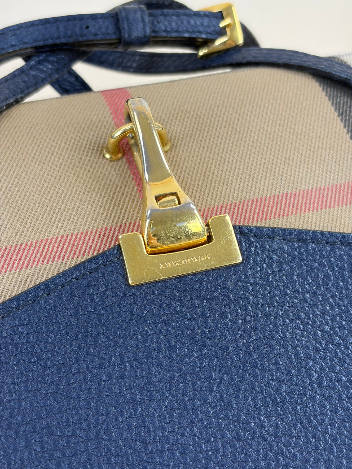 Burberry Blue House Check Macken Bag