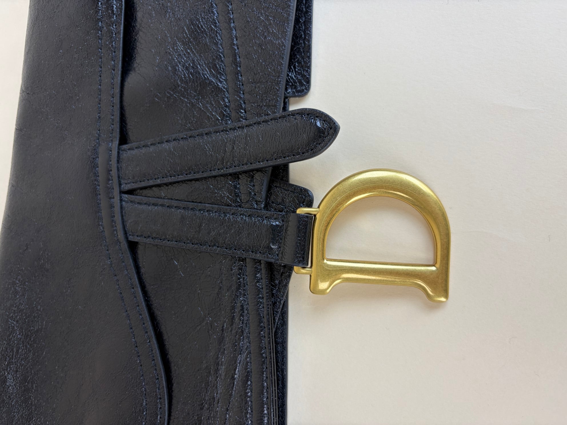 Christian Dior Black Saddle Belt