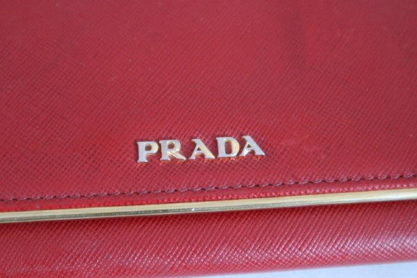 Prada Red Long Wallet-wallet-Prada-The Closet Egypt