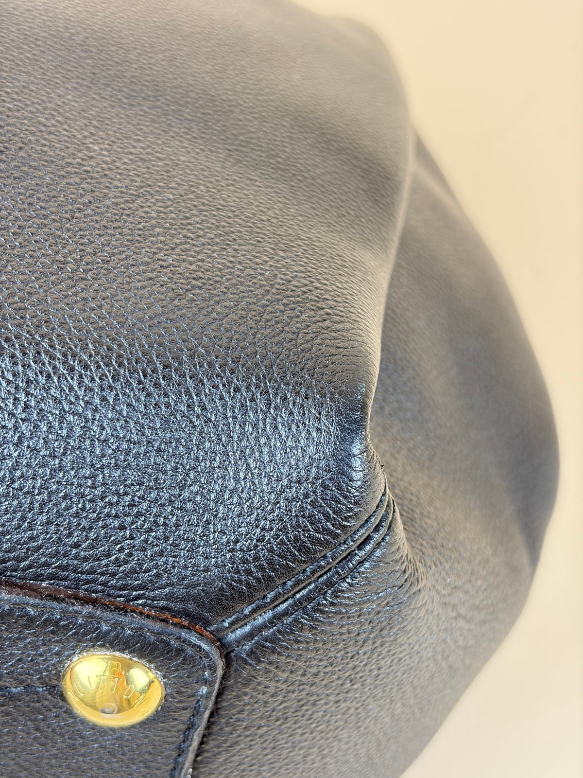 Louis vuitton black leather babylone mm bag