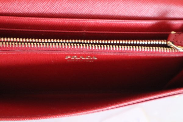 Prada Red Long Wallet-wallet-Prada-The Closet Egypt