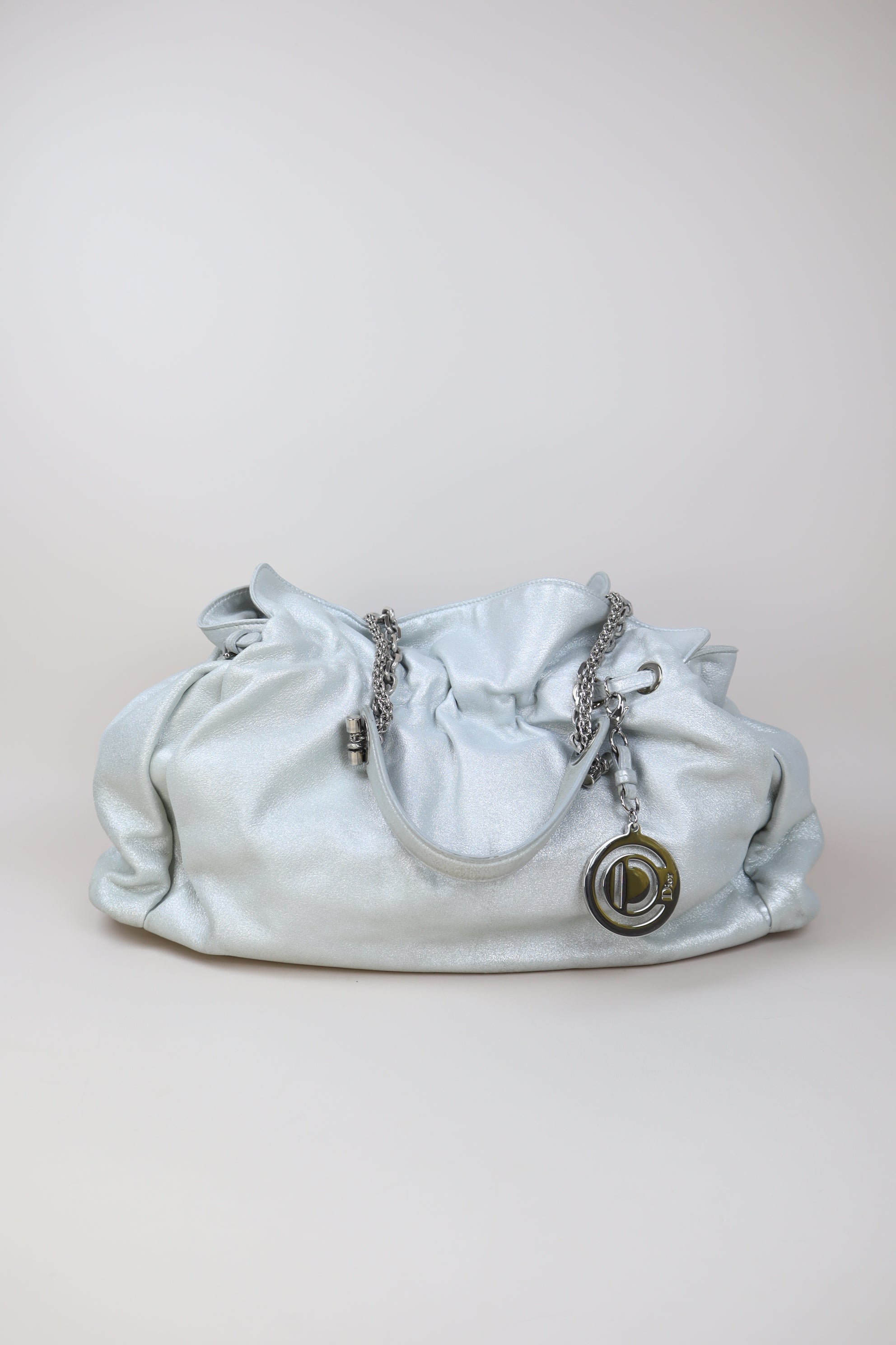Christian Dior Silver Cannage Le Trente Shoulder Bag