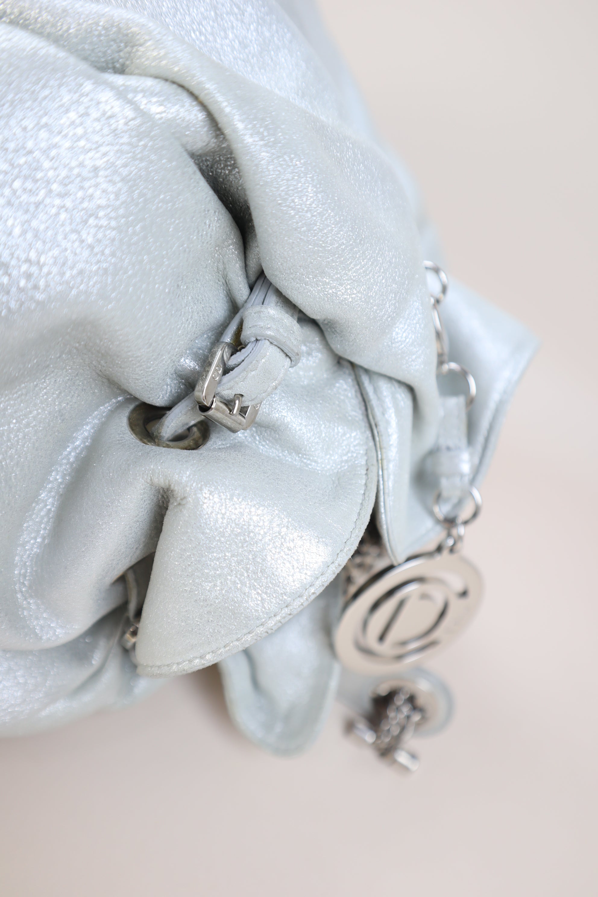 Christian Dior Silver Cannage Le Trente Shoulder Bag