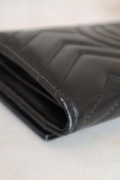 Gucci Black GG Marmont Flap Long Continental Wallet-wallet-Gucci-The Closet Egypt