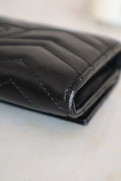 Gucci Black GG Marmont Flap Long Continental Wallet-wallet-Gucci-The Closet Egypt