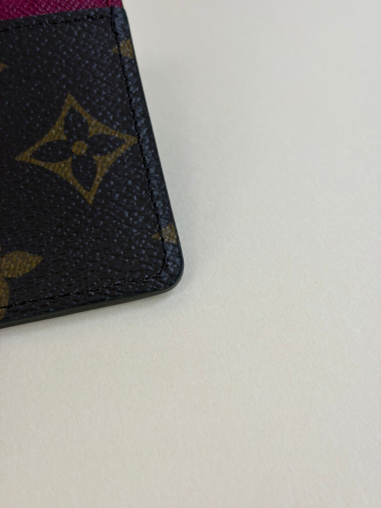 Louis Vuitton monogram canvas fushia sinple card holder