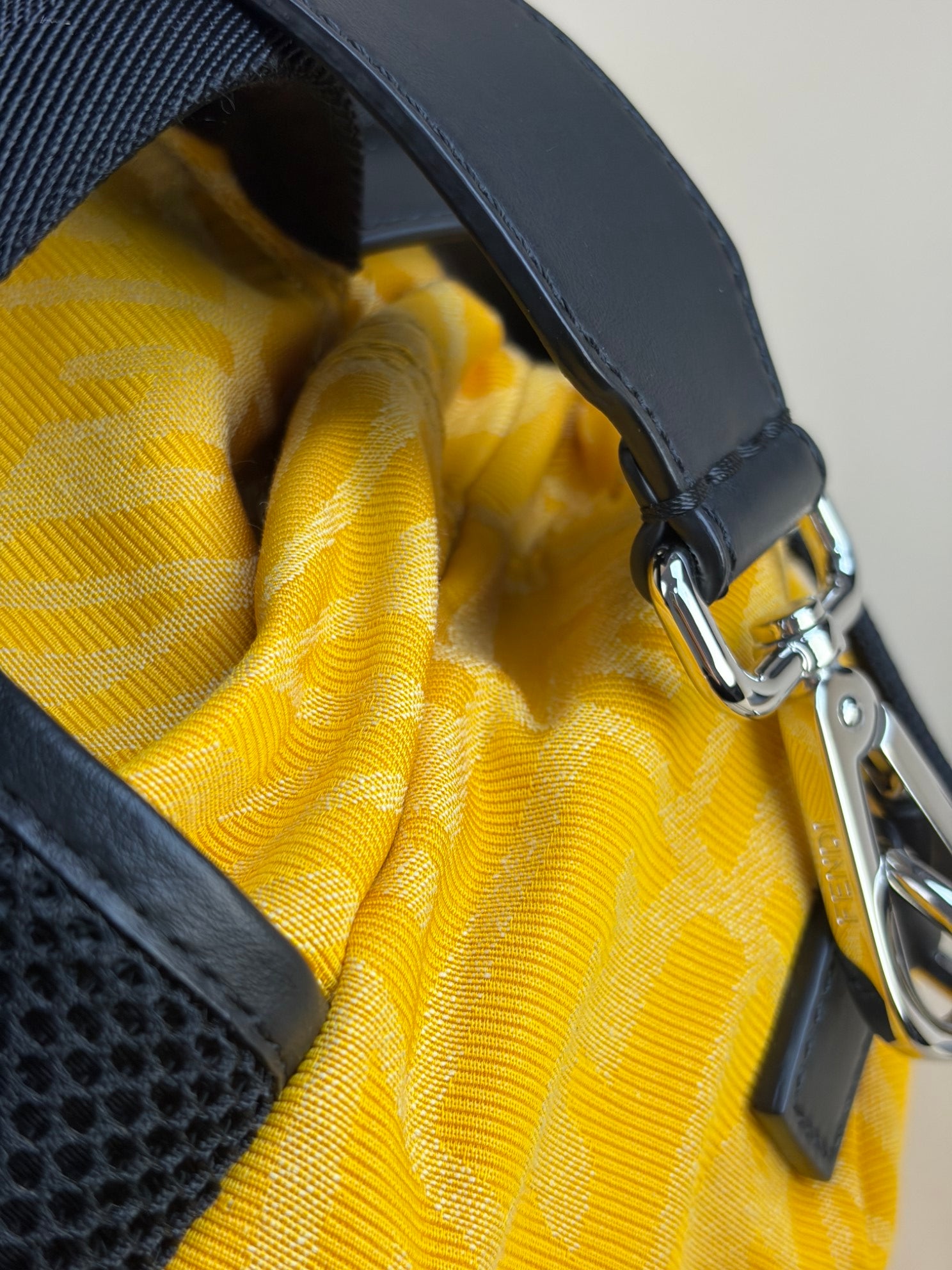 fendi strike lerge ff vertigo jjacquard yellow back pack