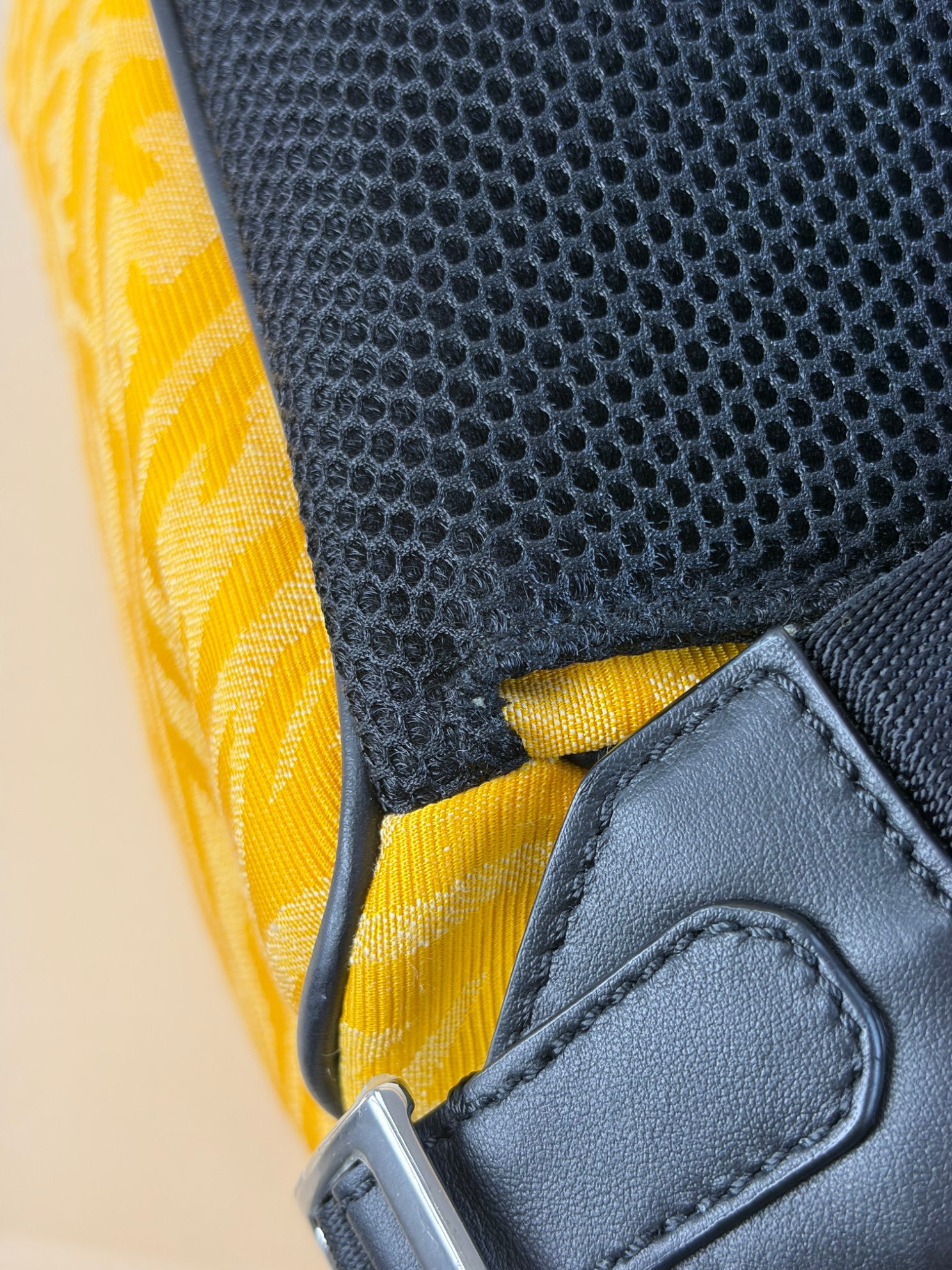 fendi strike lerge ff vertigo jjacquard yellow back pack