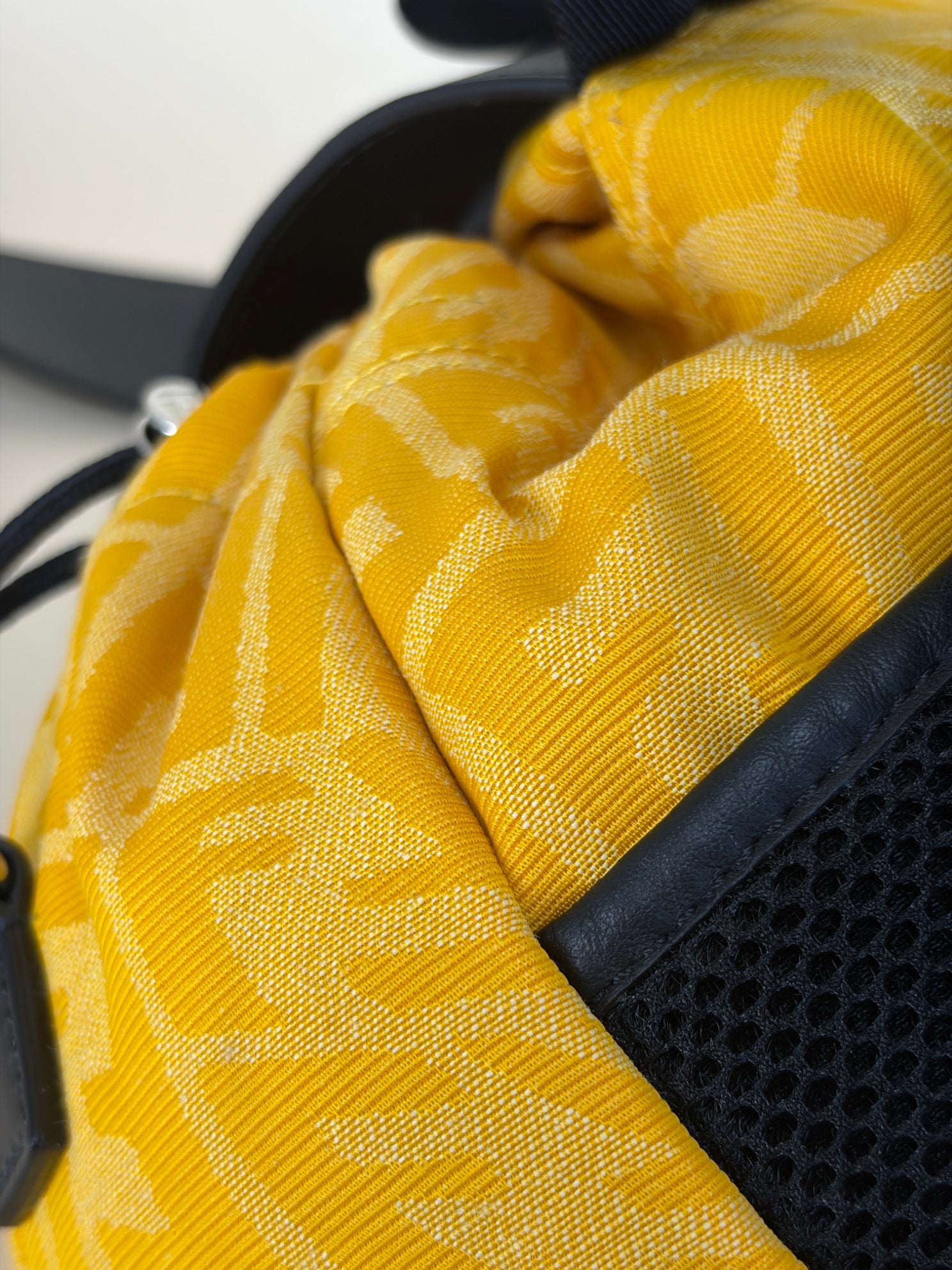 fendi strike lerge ff vertigo jjacquard yellow back pack