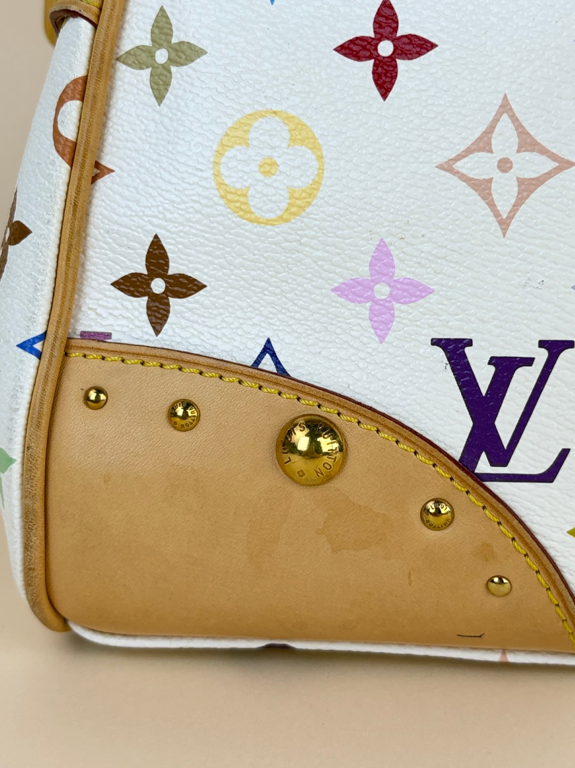 louis Vuitton white monogram multicolor Beverly mm shoulder bag