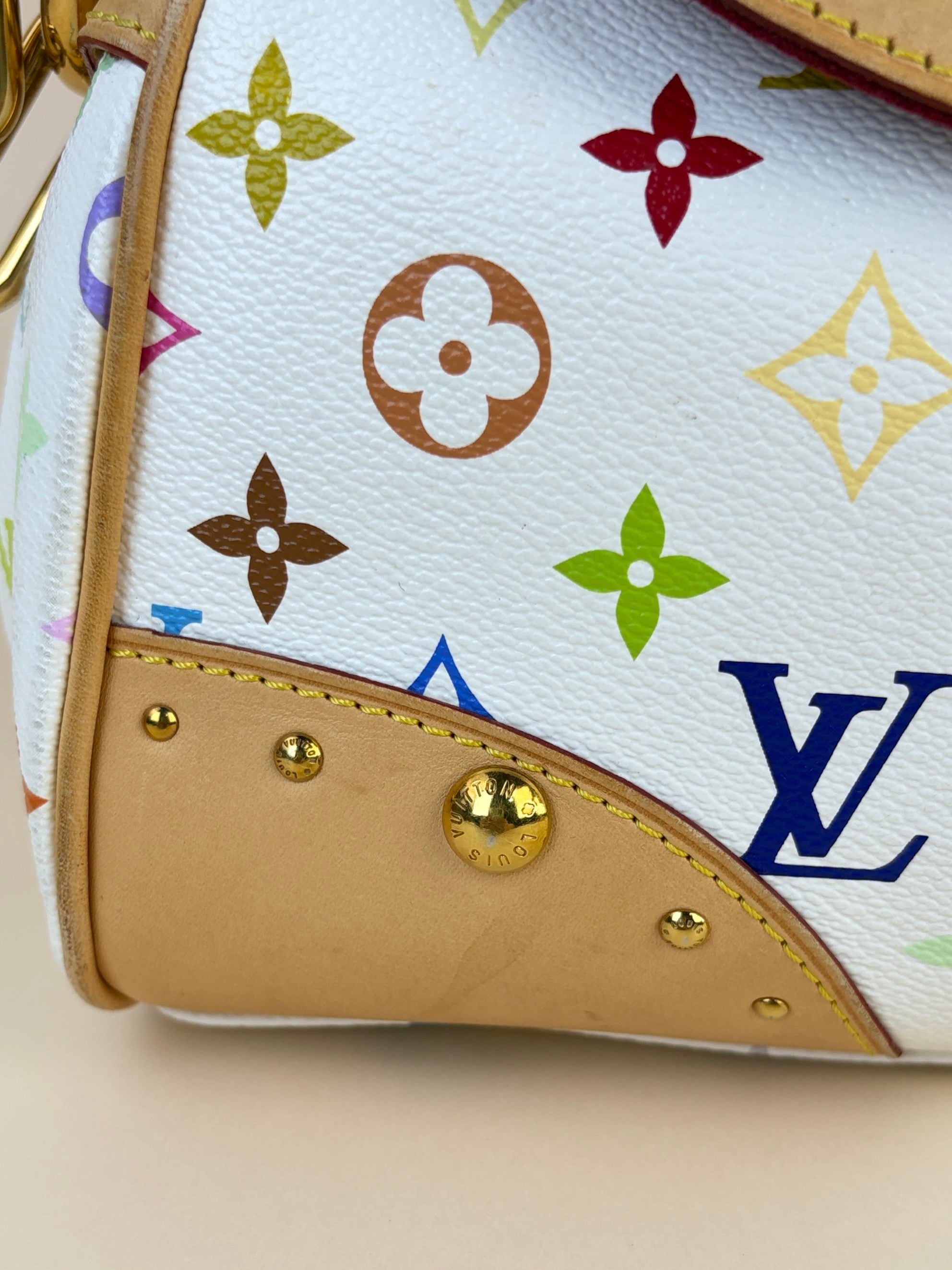 louis Vuitton white monogram multicolor Beverly mm shoulder bag