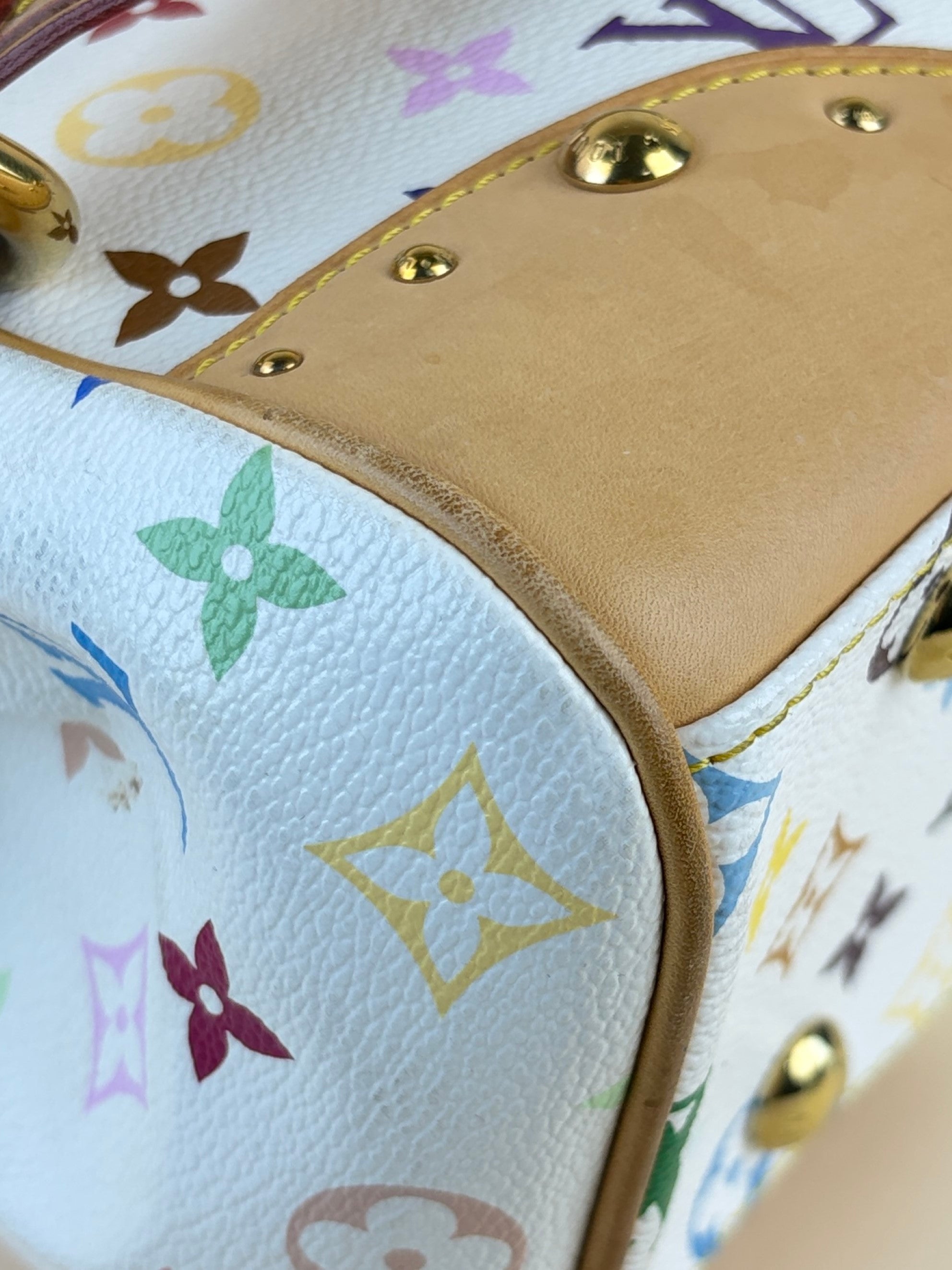 louis Vuitton white monogram multicolor Beverly mm shoulder bag