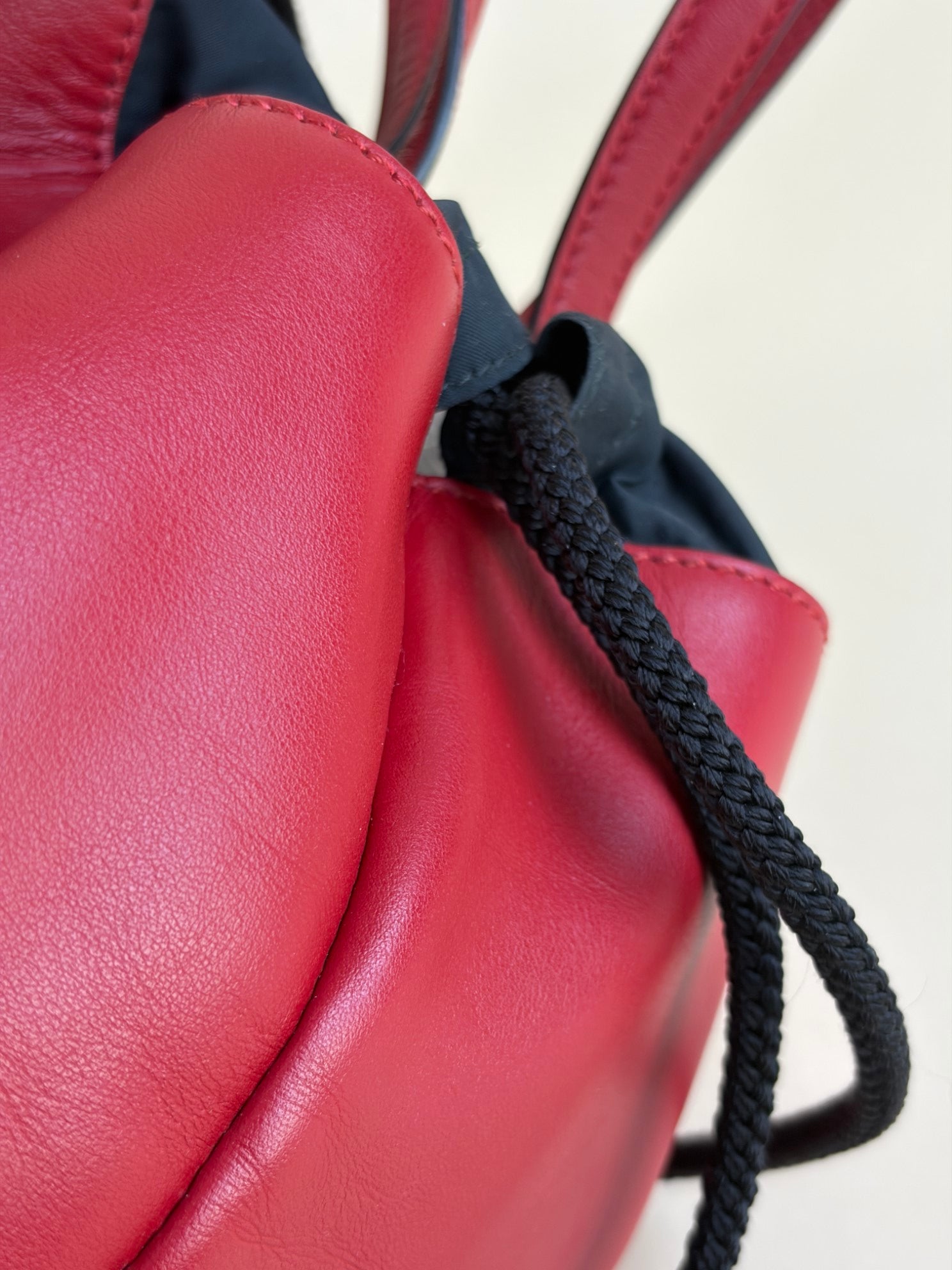 CUCCI red leather ghost printed (real) drawstring backpack