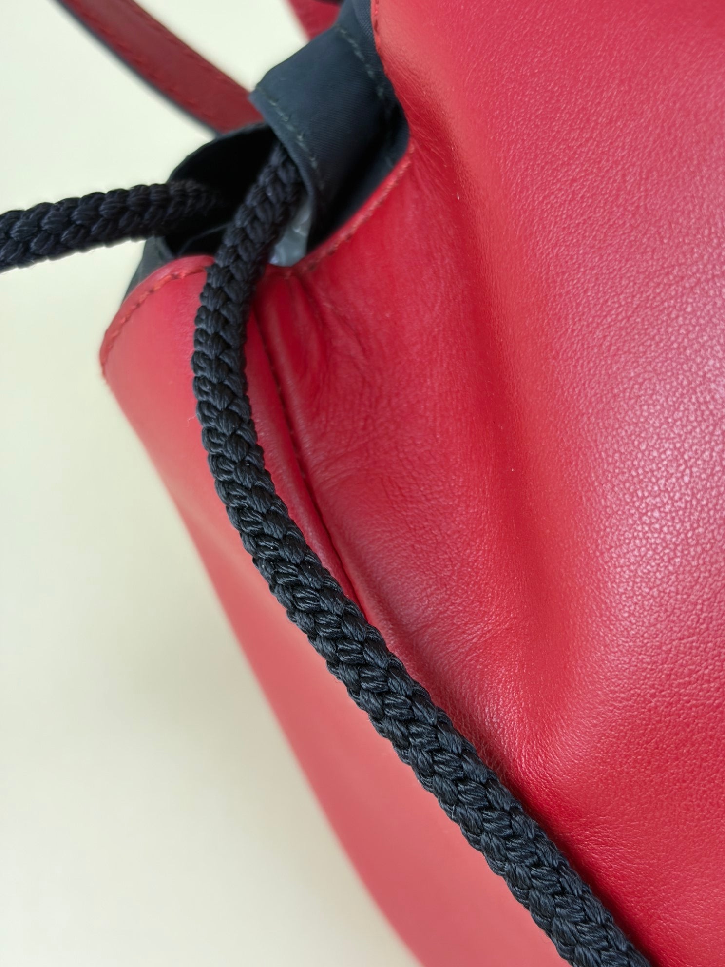 CUCCI red leather ghost printed (real) drawstring backpack