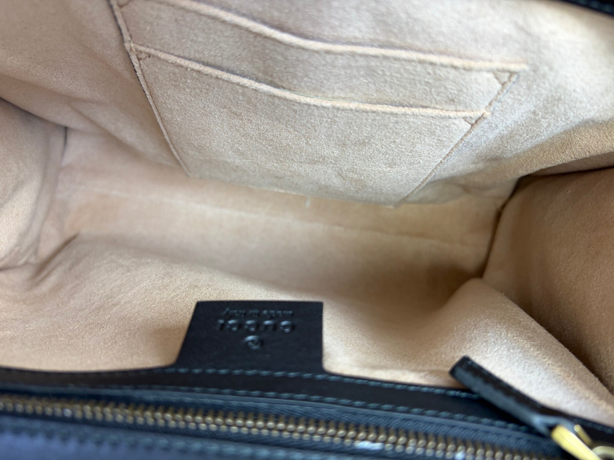 Gucci Black GG Supreme Osiride Medium Handbag W/ Gold Chain