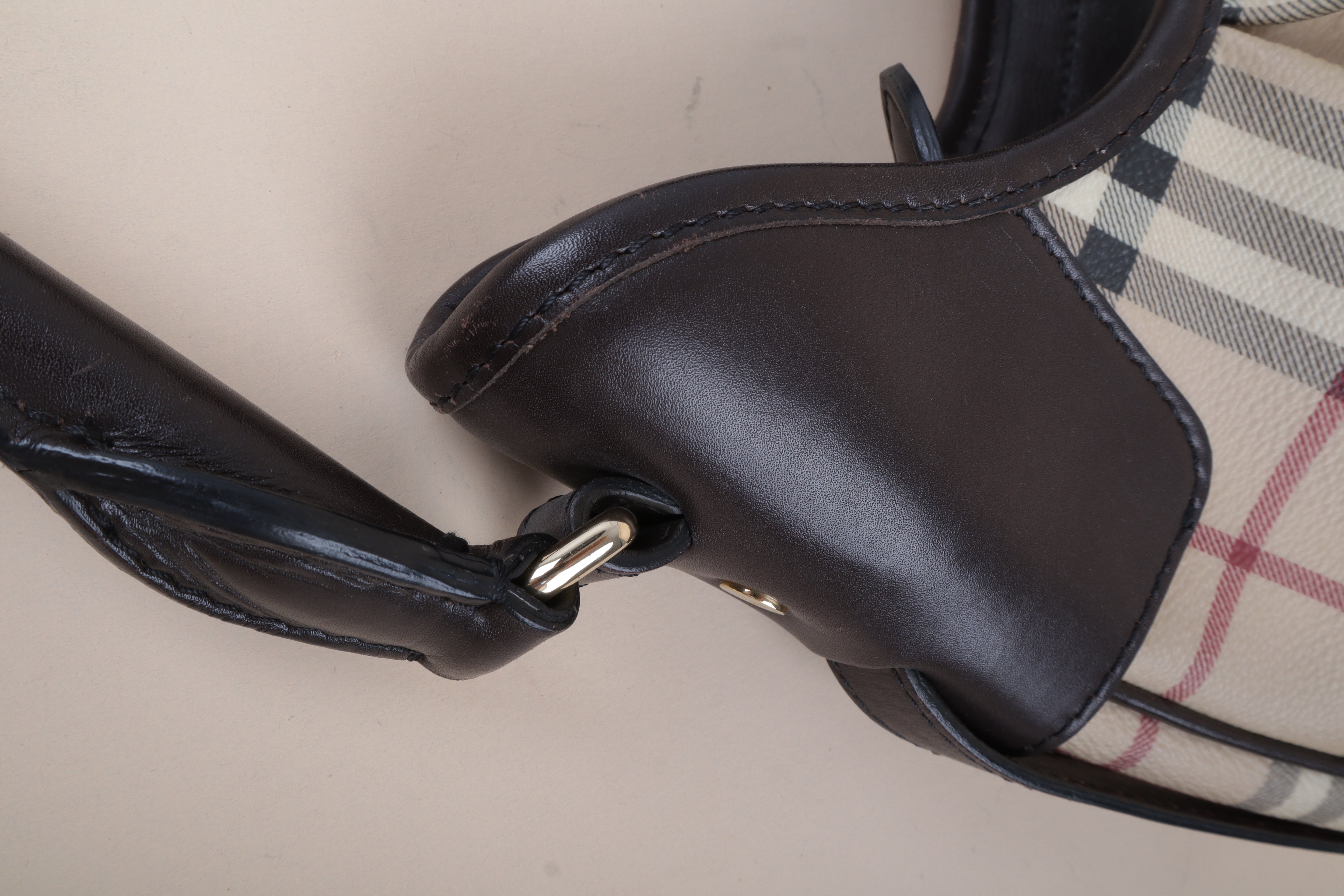 Burberry Bicolor Brooklyn Haymarket Shoulder Bag