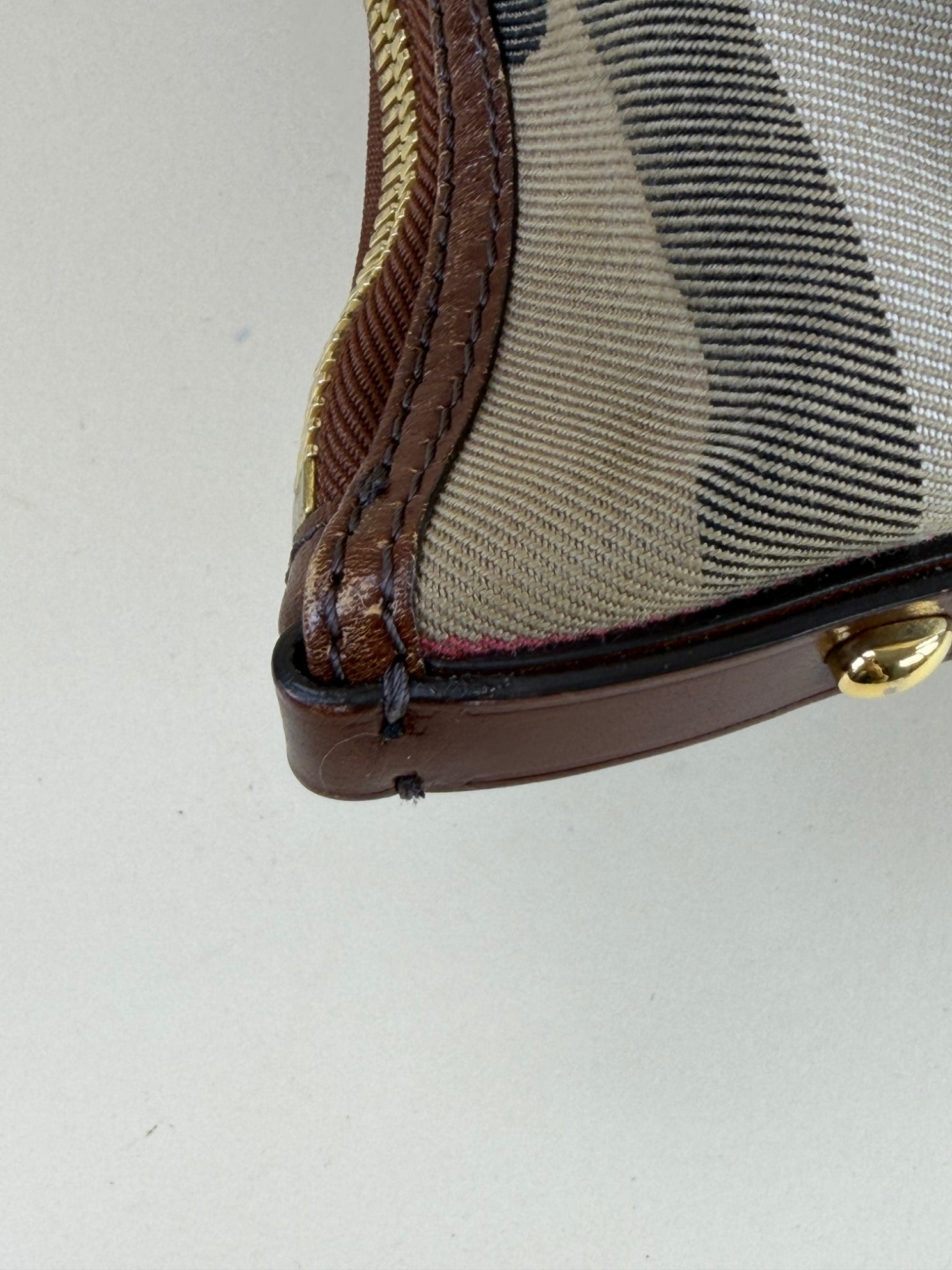 Burberry Dark Tan Bridle House Check Small Salisbury Tote Bag