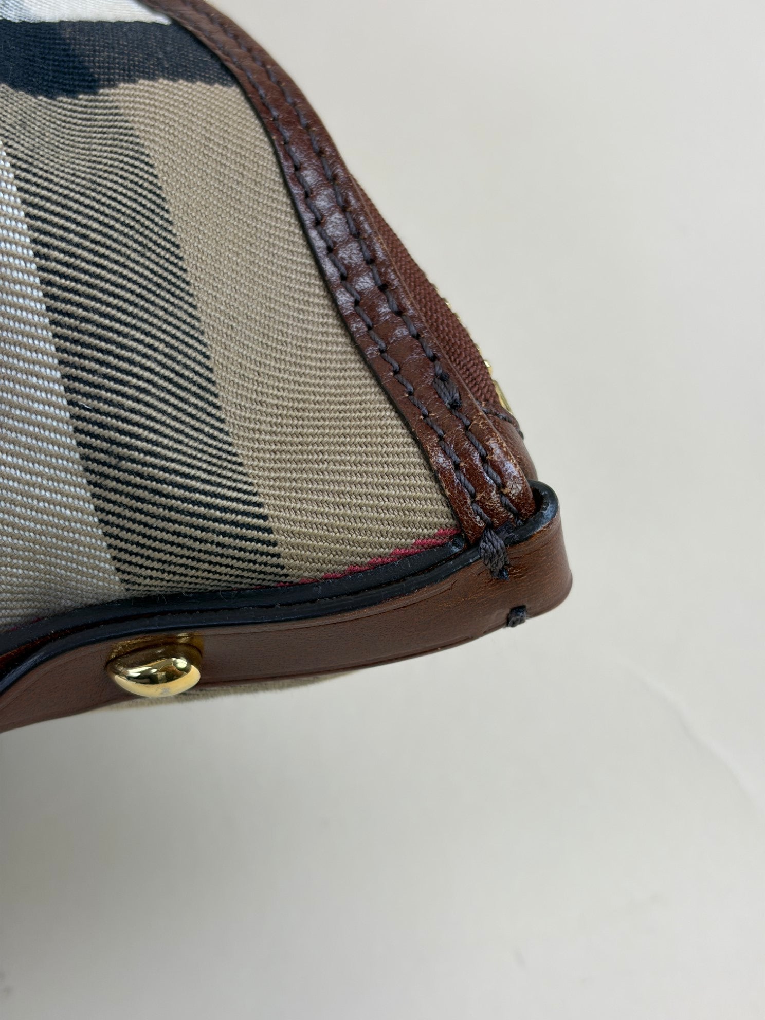 Burberry Dark Tan Bridle House Check Small Salisbury Tote Bag