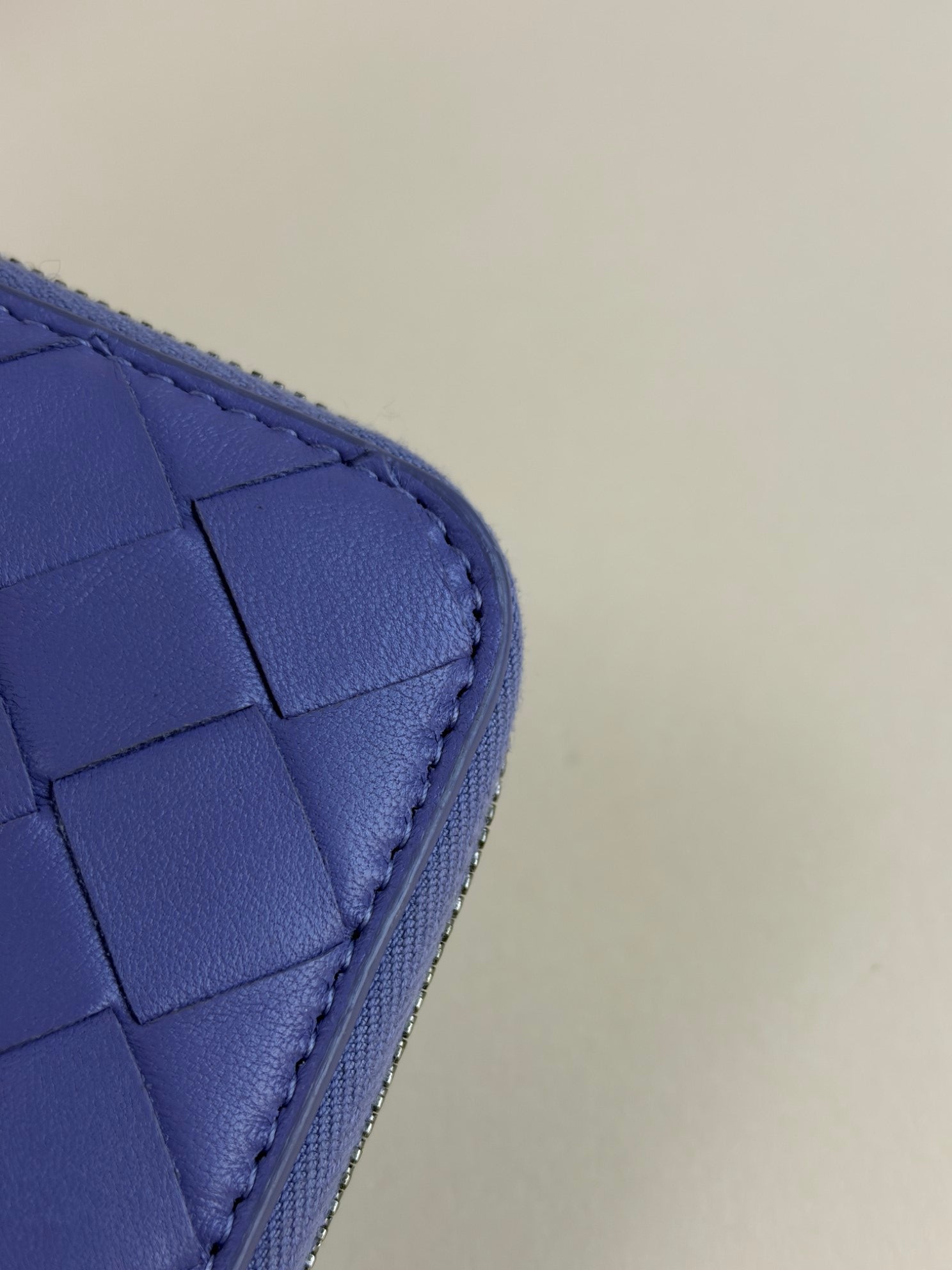 BOTTEGA Veneta lavender intercalator small leather zip around coin purse