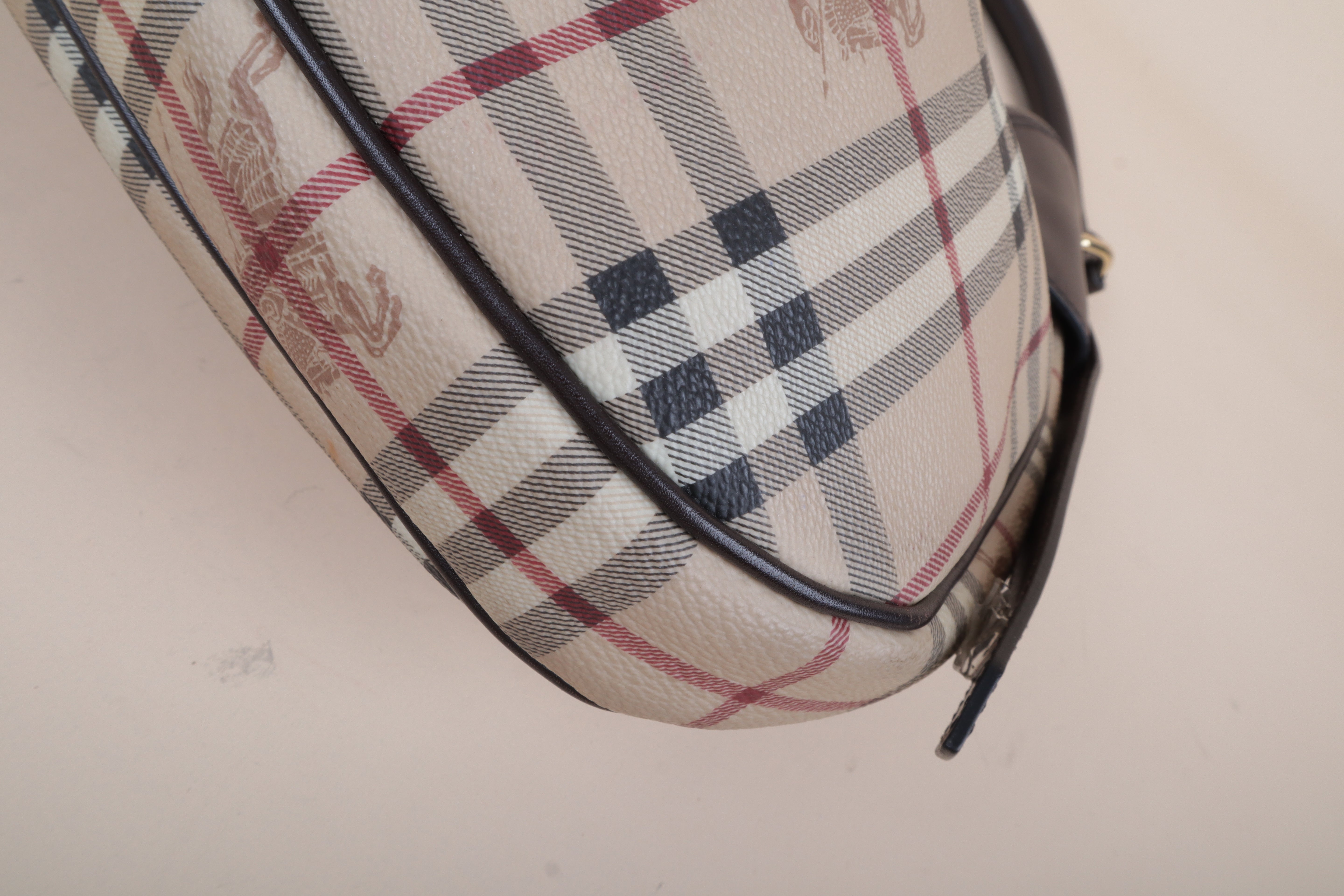 Burberry Bicolor Brooklyn Haymarket Shoulder Bag