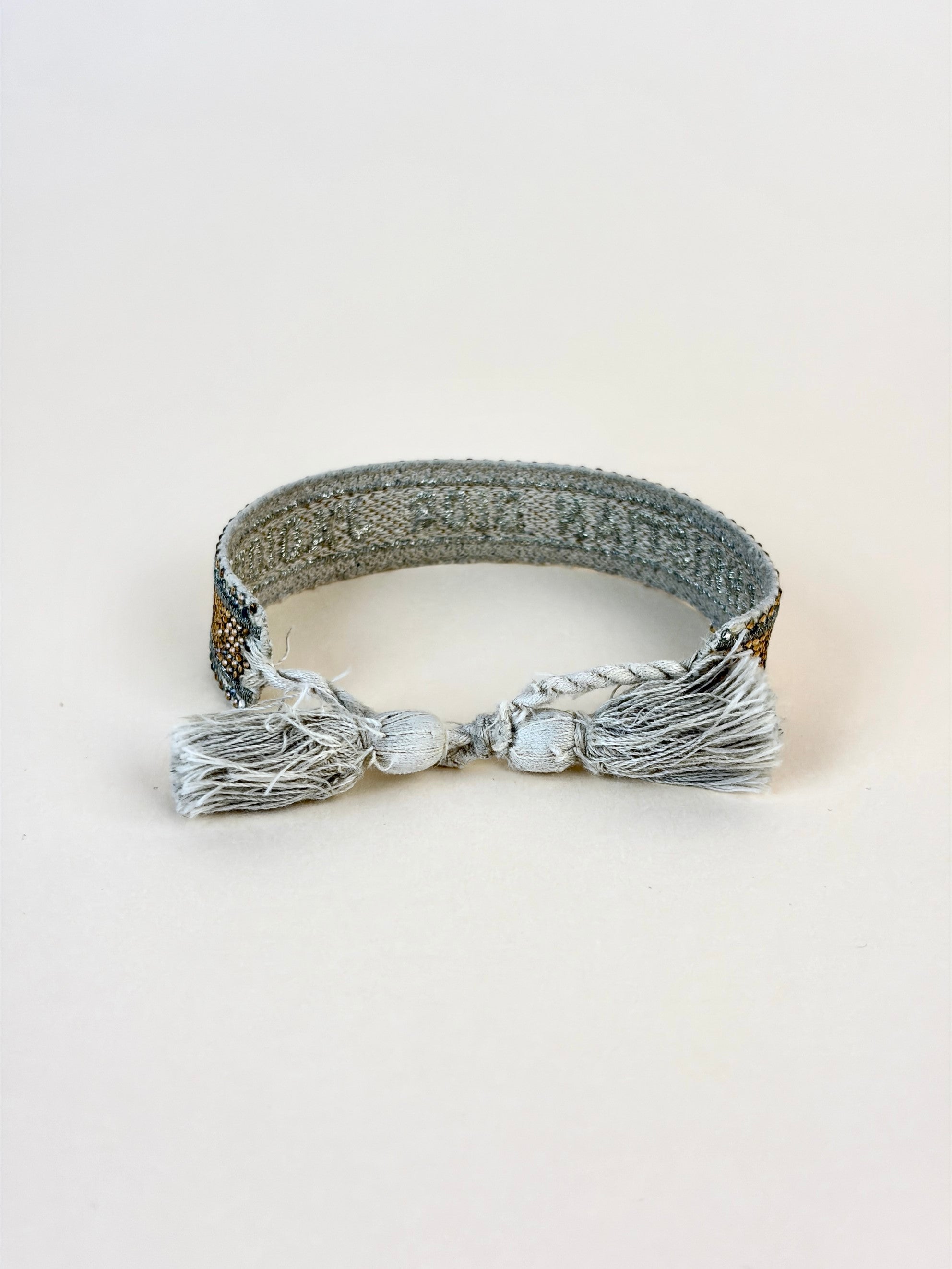 dior gold woven cotton crestals Embroidered j adior friend ship bracelet