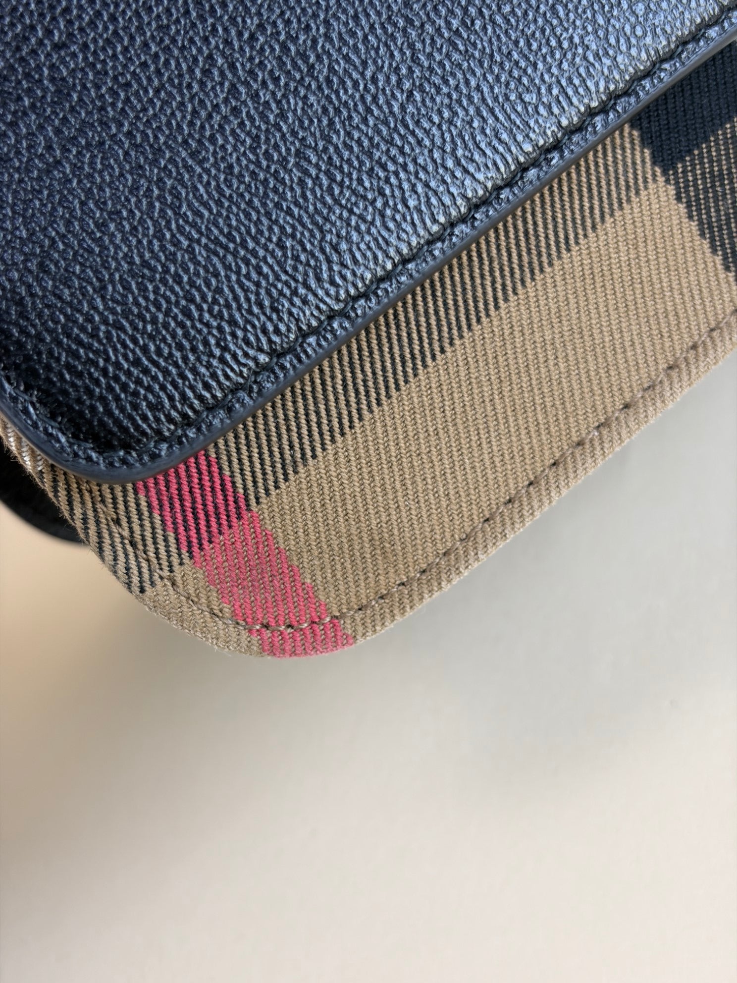Burberry black calf and house check crossbody