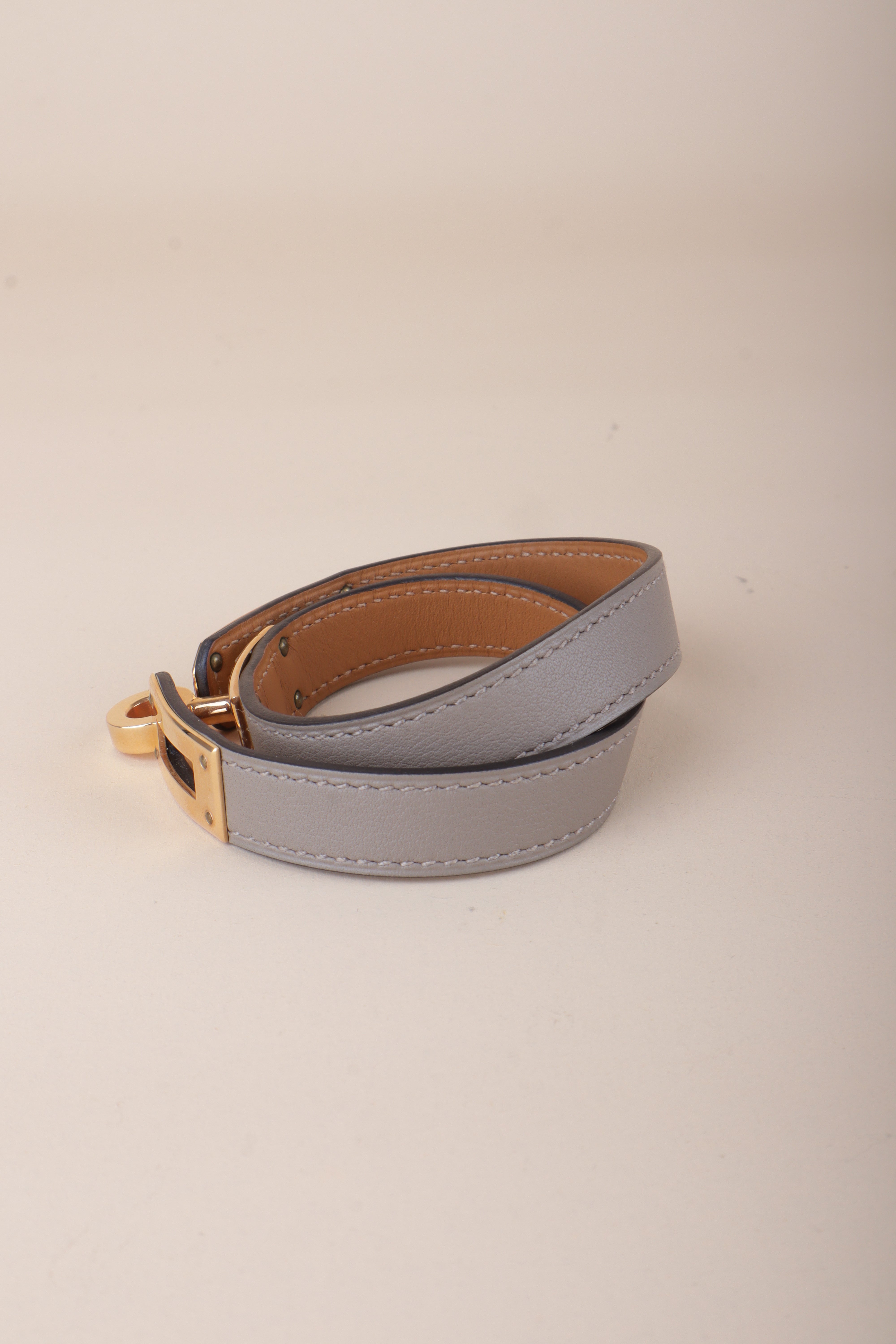 Hermes Gris Asphalt Kelly Double Tour Bracelet