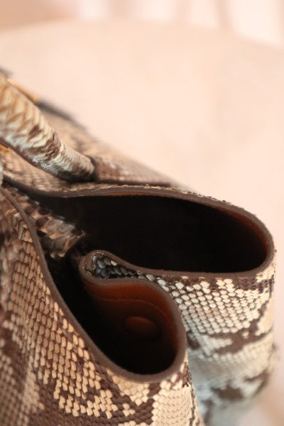 Prada Bicolor Python Cuir Medium Double Tote Bag-handbag-Prada-The Closet Egypt