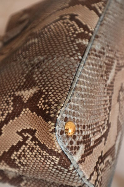 Prada Bicolor Python Cuir Medium Double Tote Bag-handbag-Prada-The Closet Egypt
