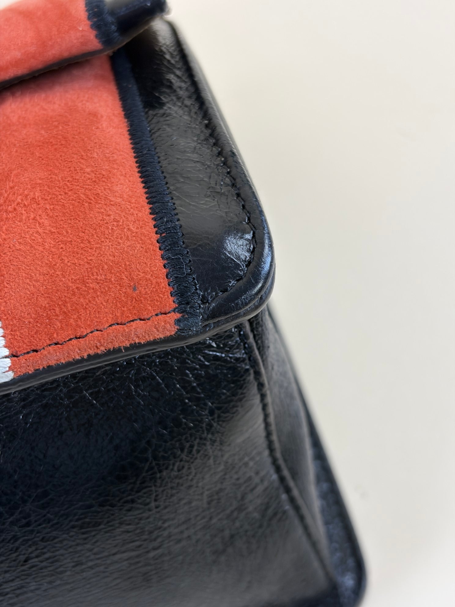 Fendi quilted leather multi color leather suede kan u