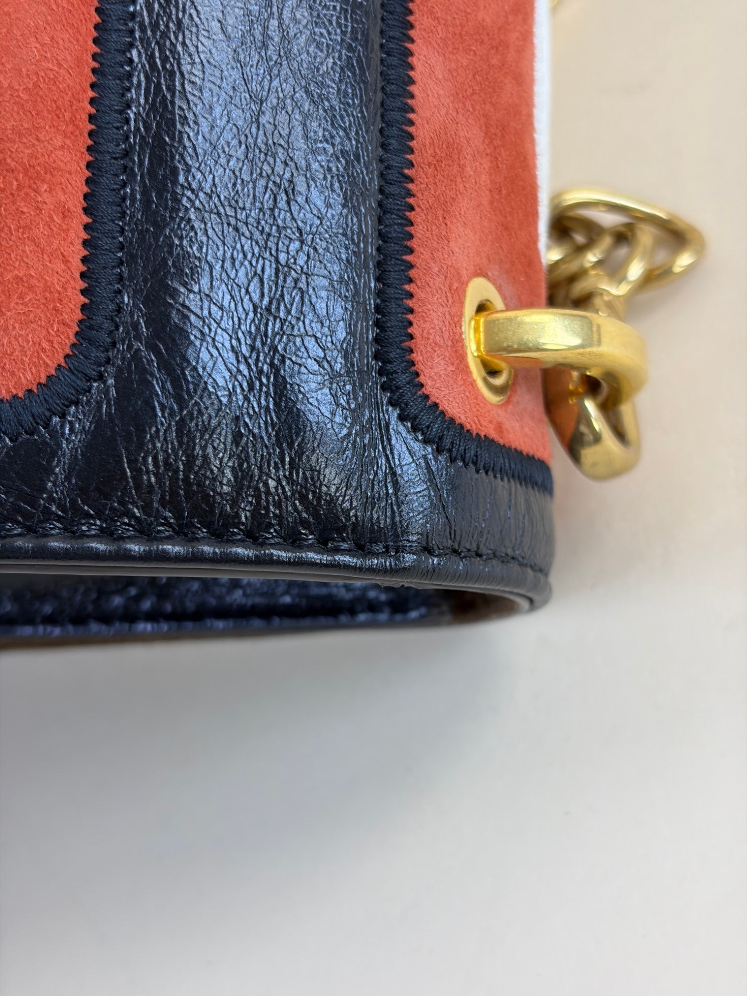 Fendi quilted leather multi color leather suede kan u