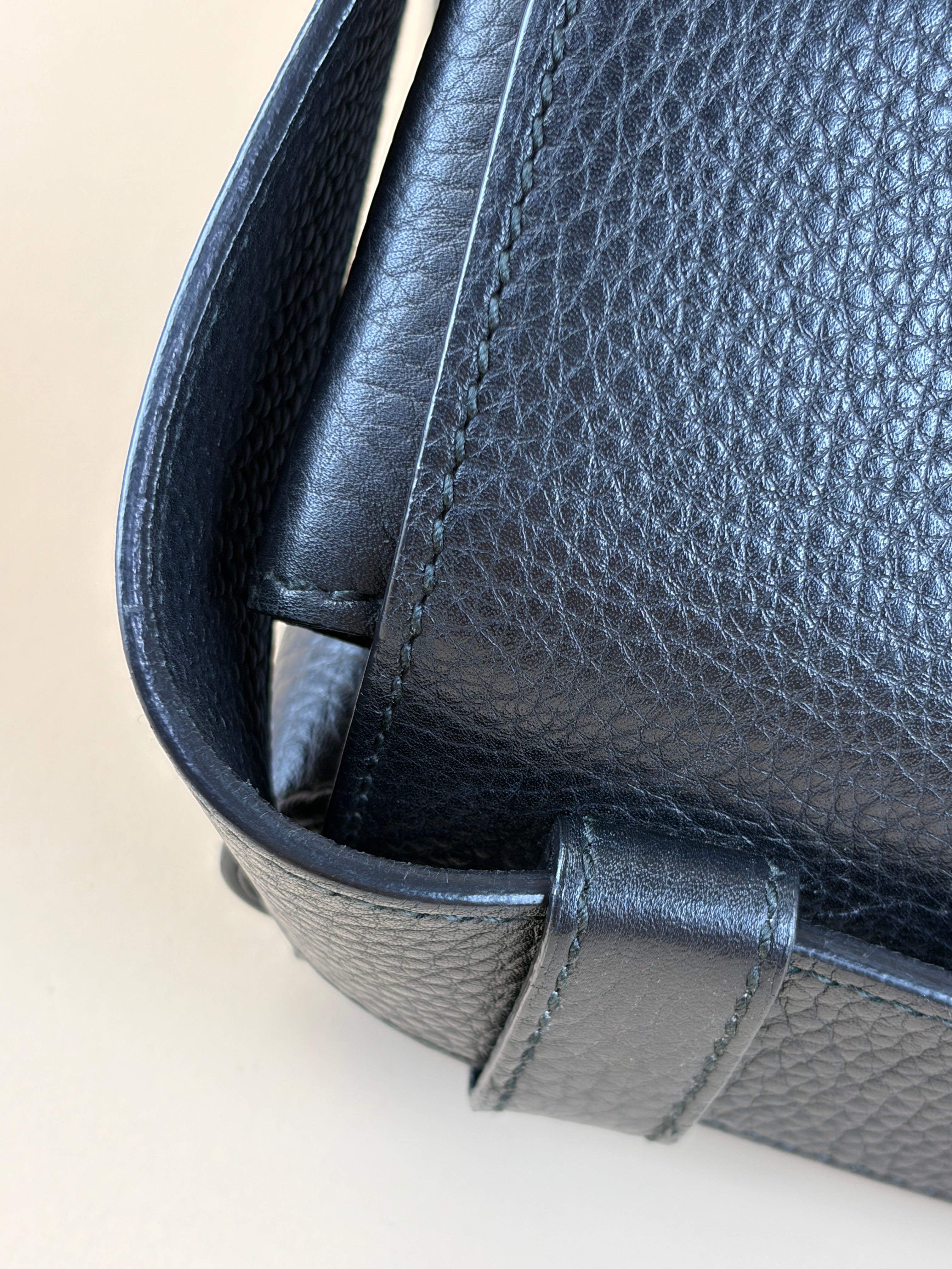 Gucci Black Pebbled Marmont Shoulder Bag