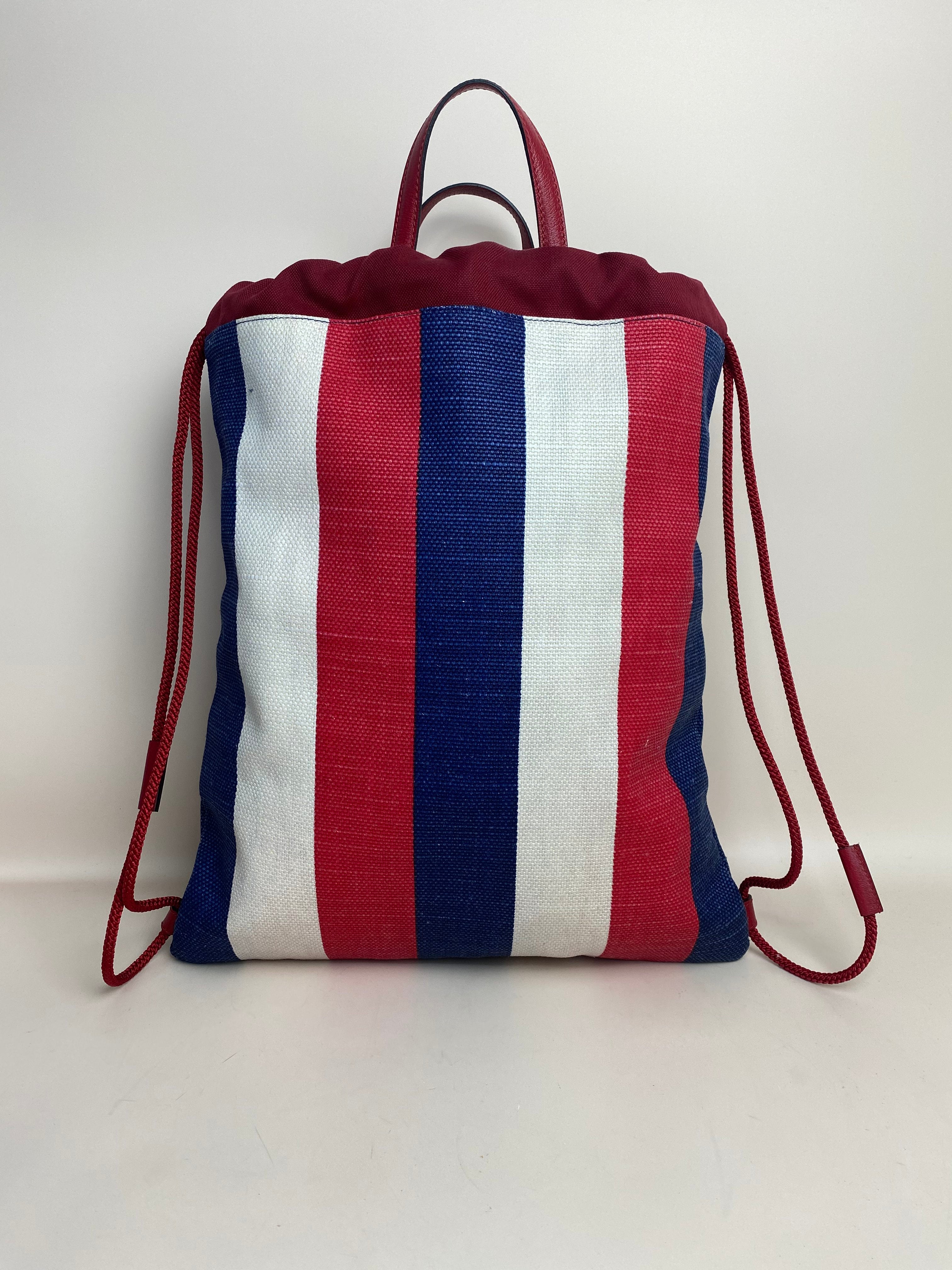 Gucci Tricolor Striped Backpack Bag