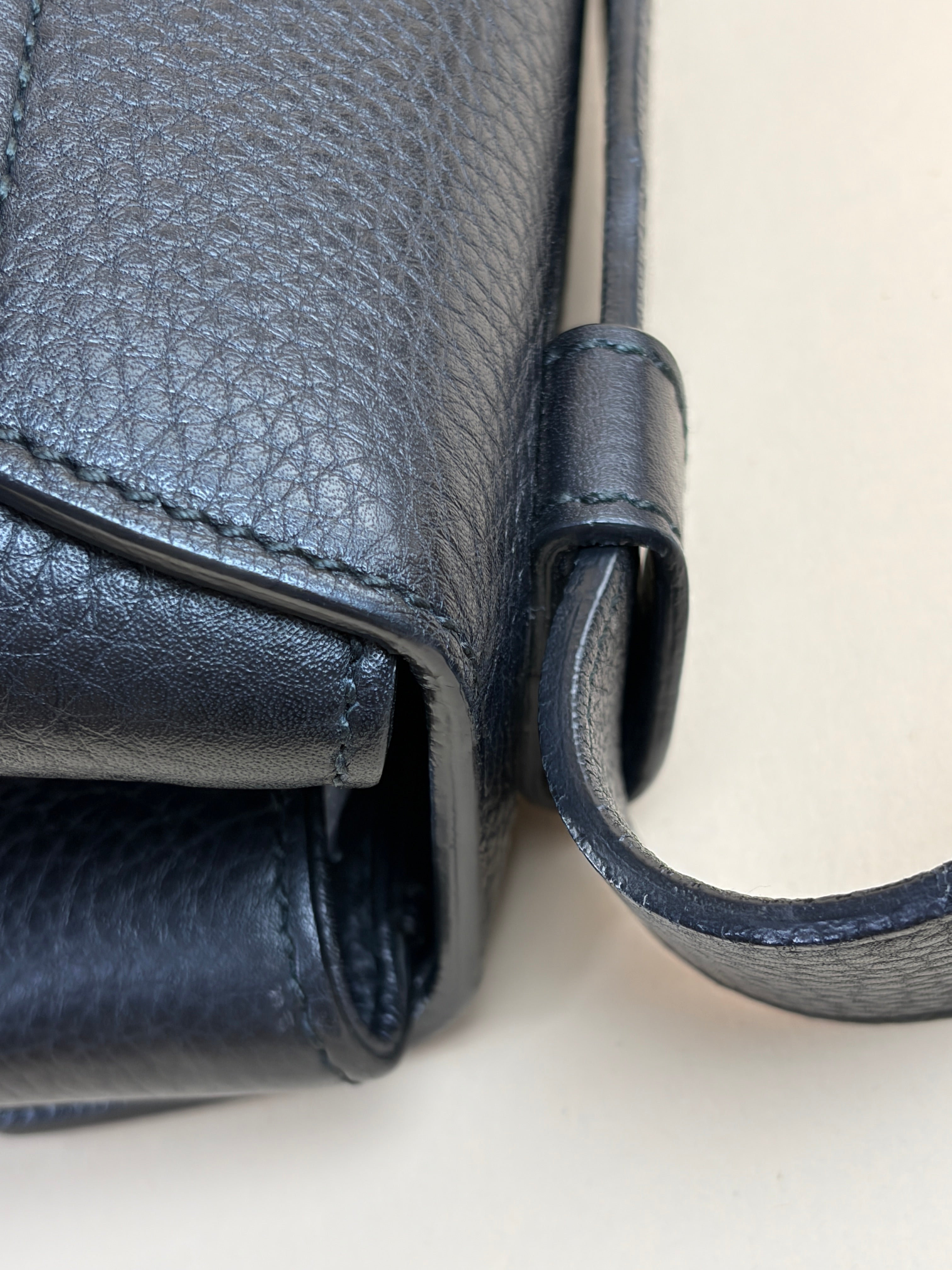 Gucci Black Pebbled Marmont Shoulder Bag