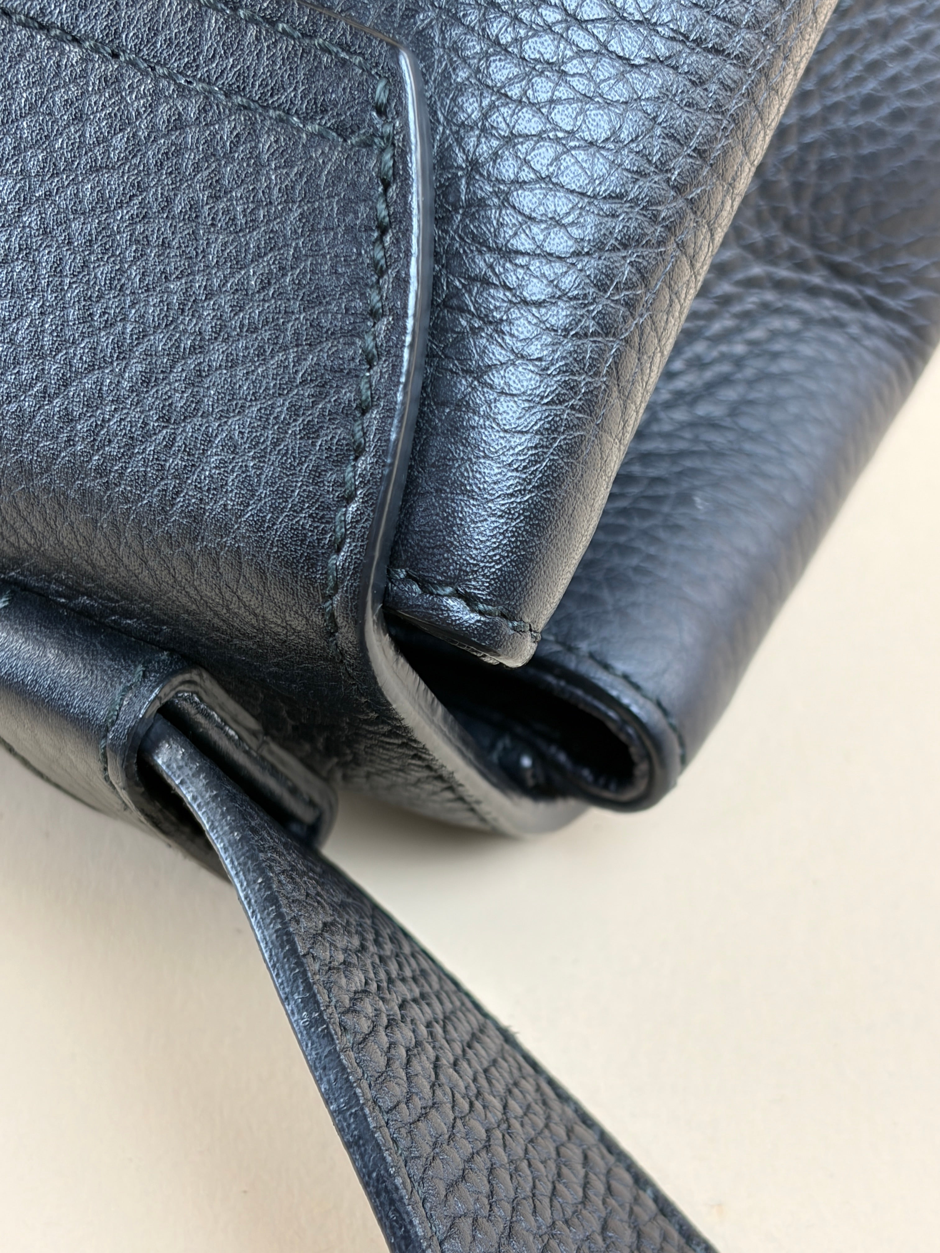 Gucci Black Pebbled Marmont Shoulder Bag