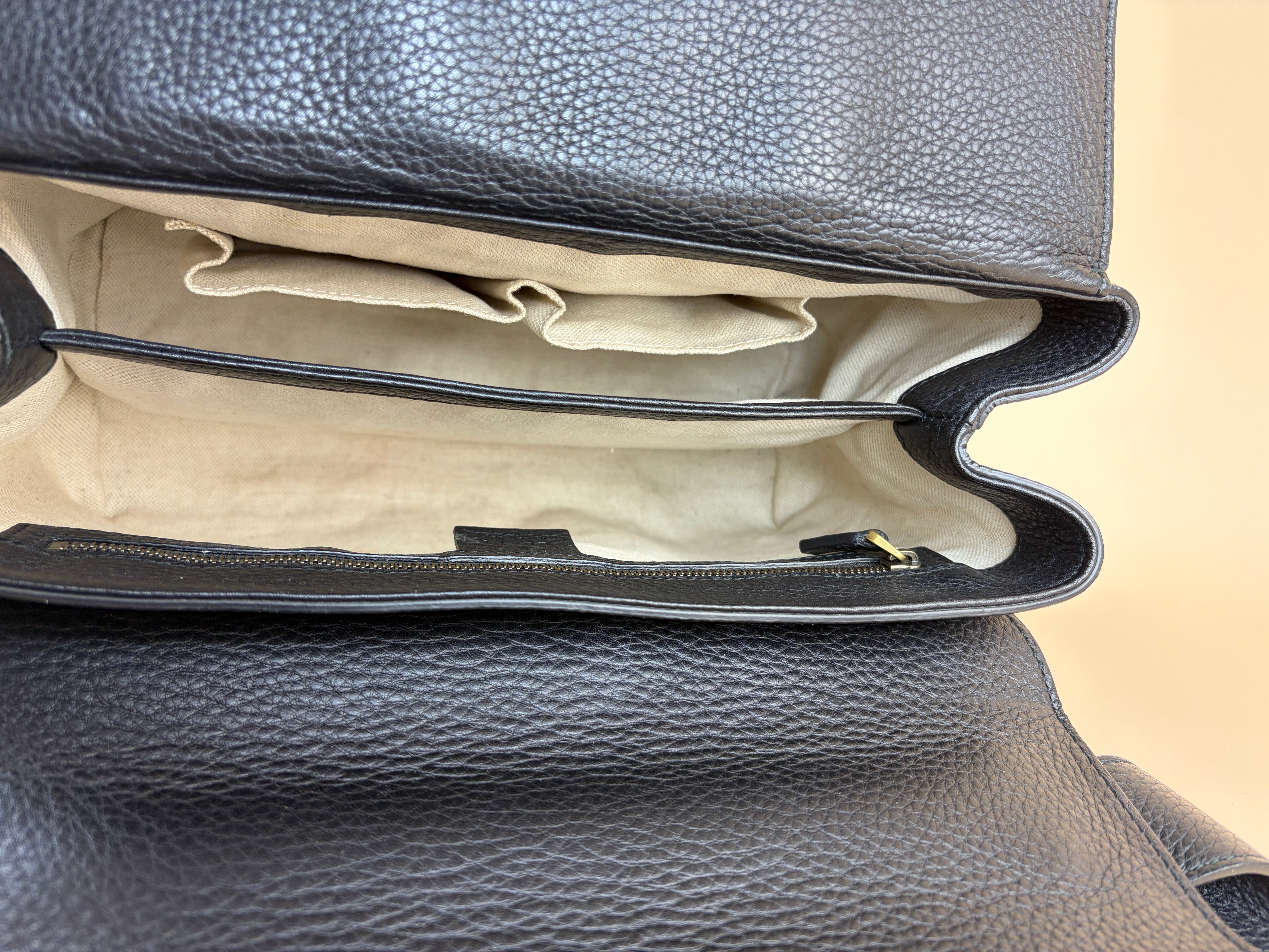 Gucci Black Pebbled Marmont Shoulder Bag