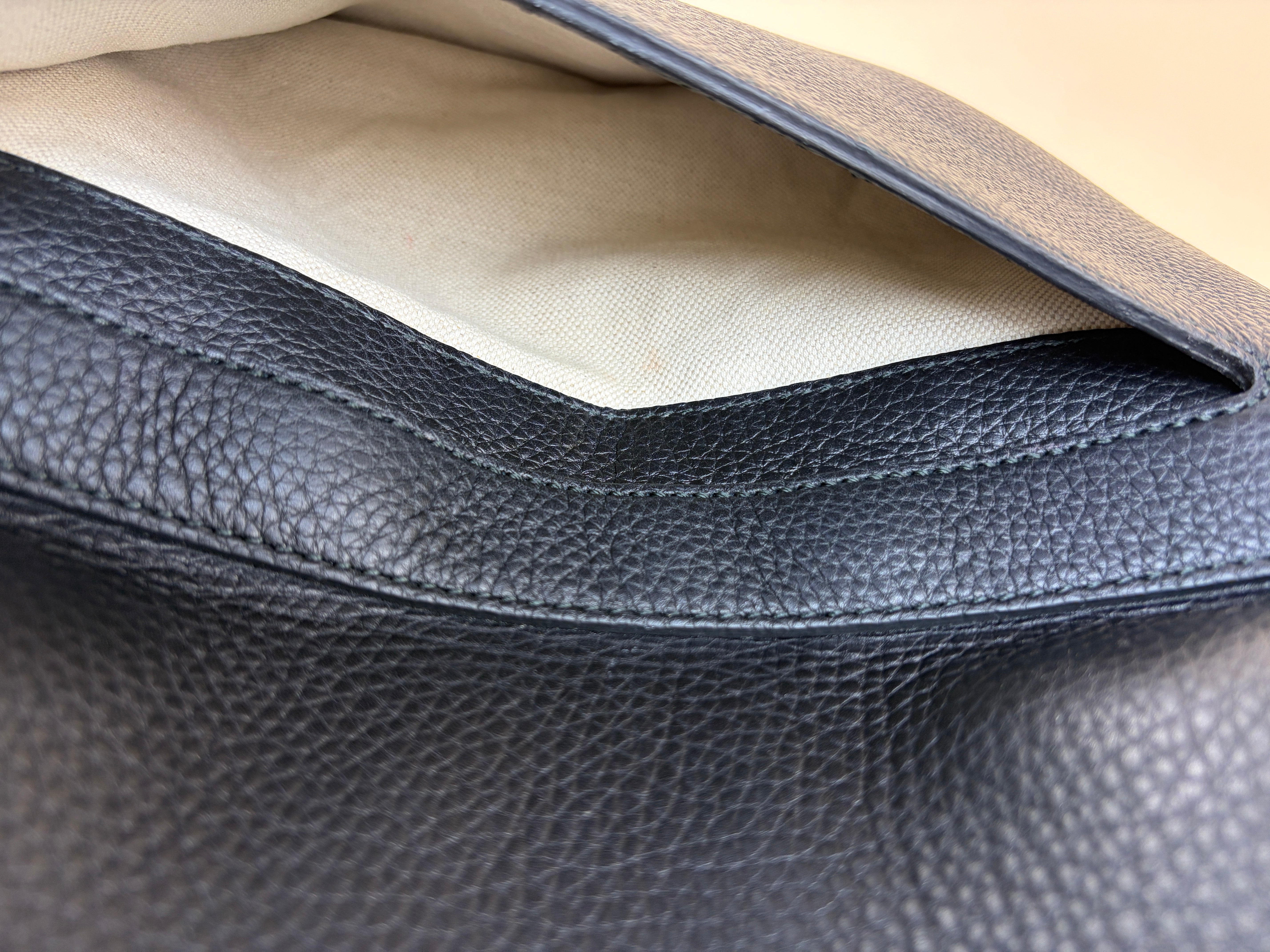 Gucci Black Pebbled Marmont Shoulder Bag