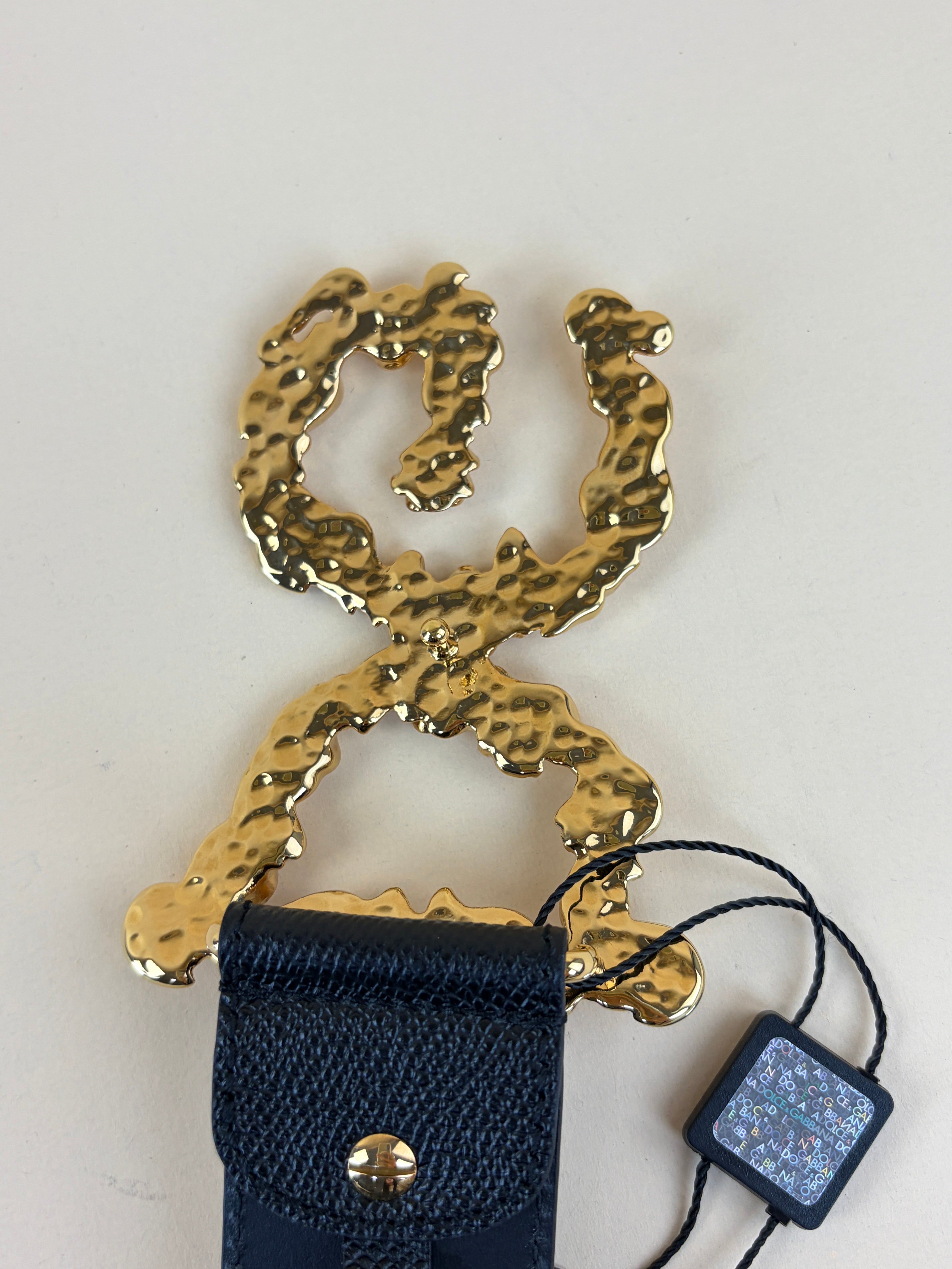 Dolce & Gabbana Black Baroque DG Logo Belt