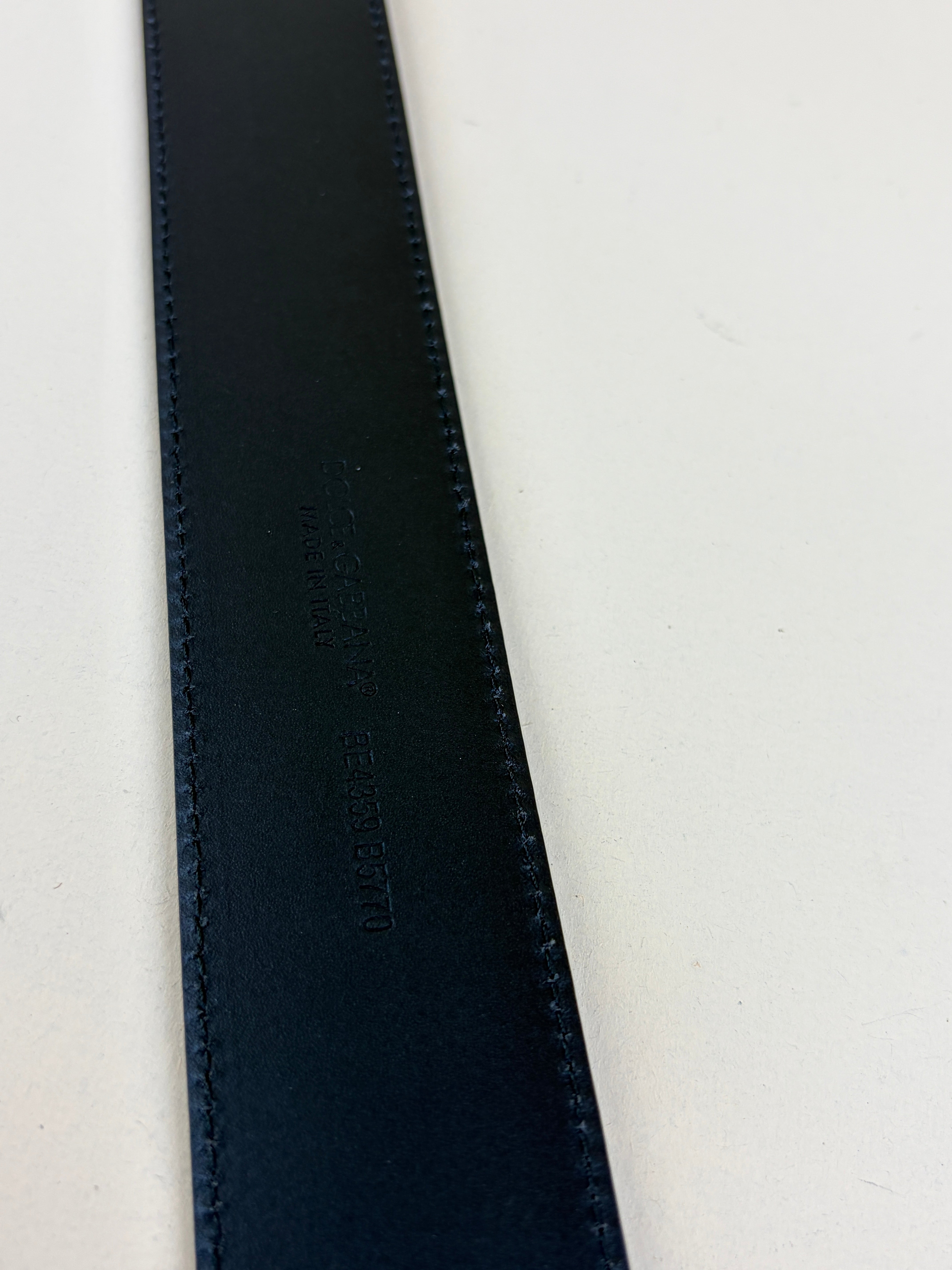 Dolce & Gabbana Black Baroque DG Logo Belt