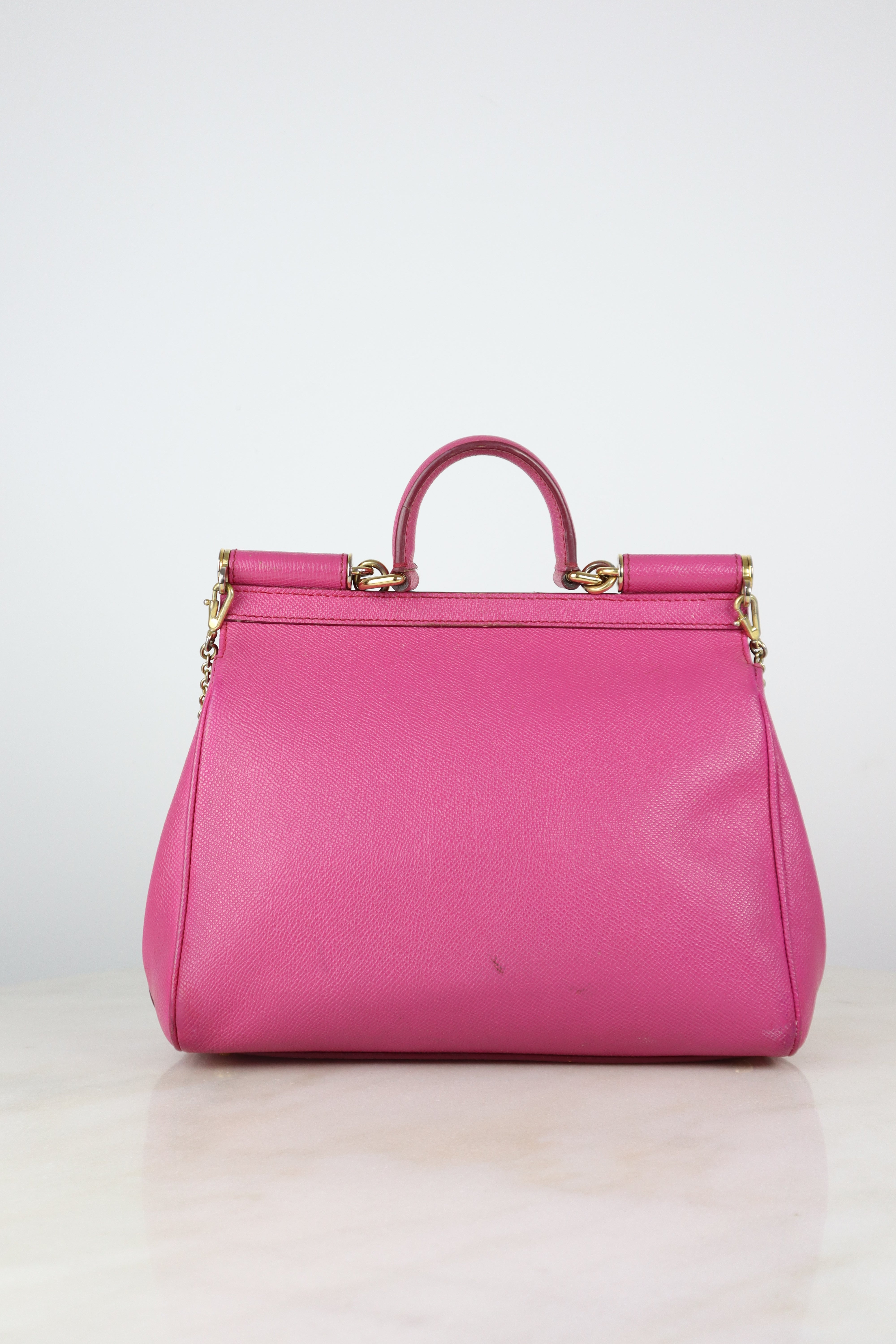 Dolce & Gabbana Hot Pink Medium Sicily Bag with Chain