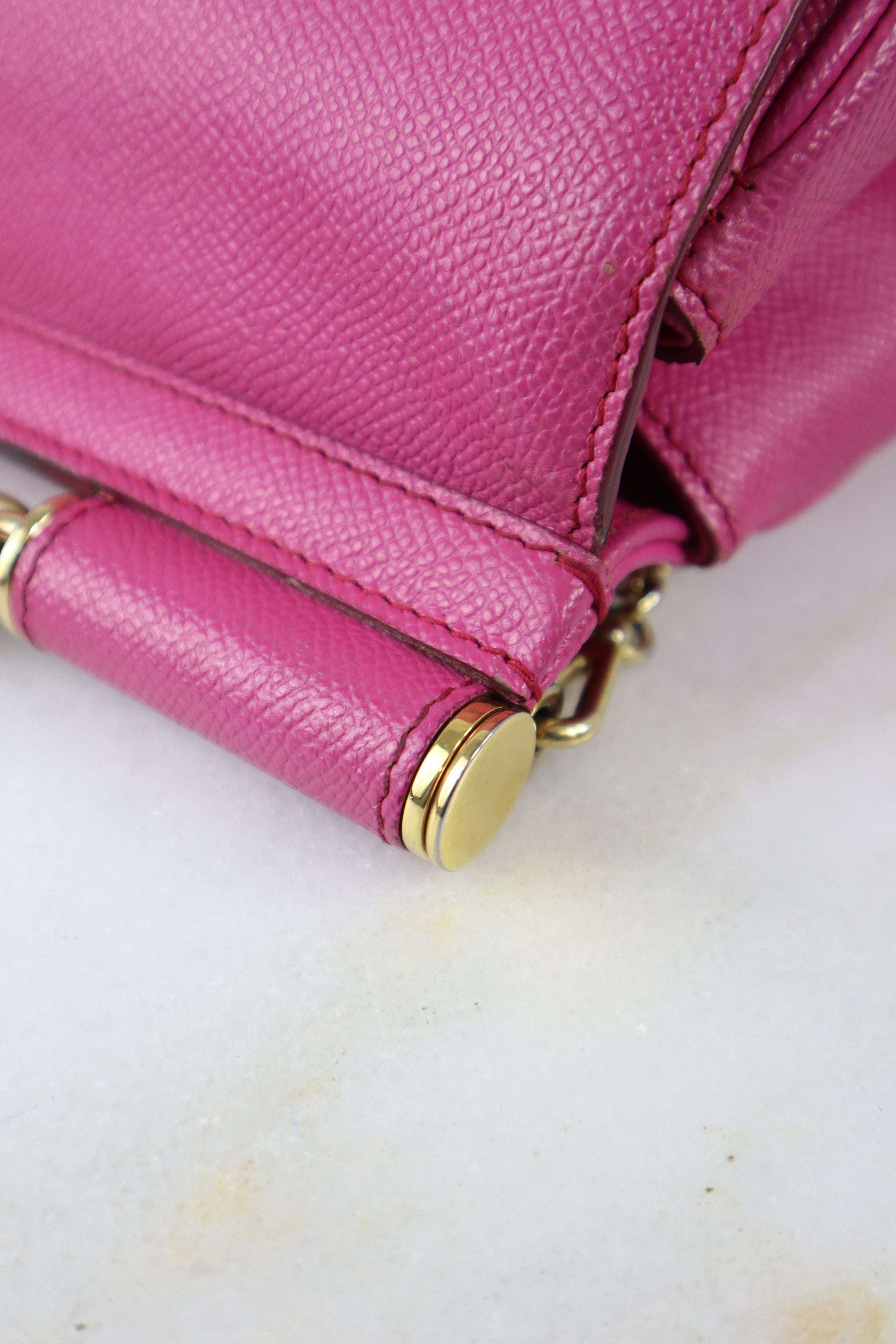 Dolce & Gabbana Hot Pink Medium Sicily Bag with Chain