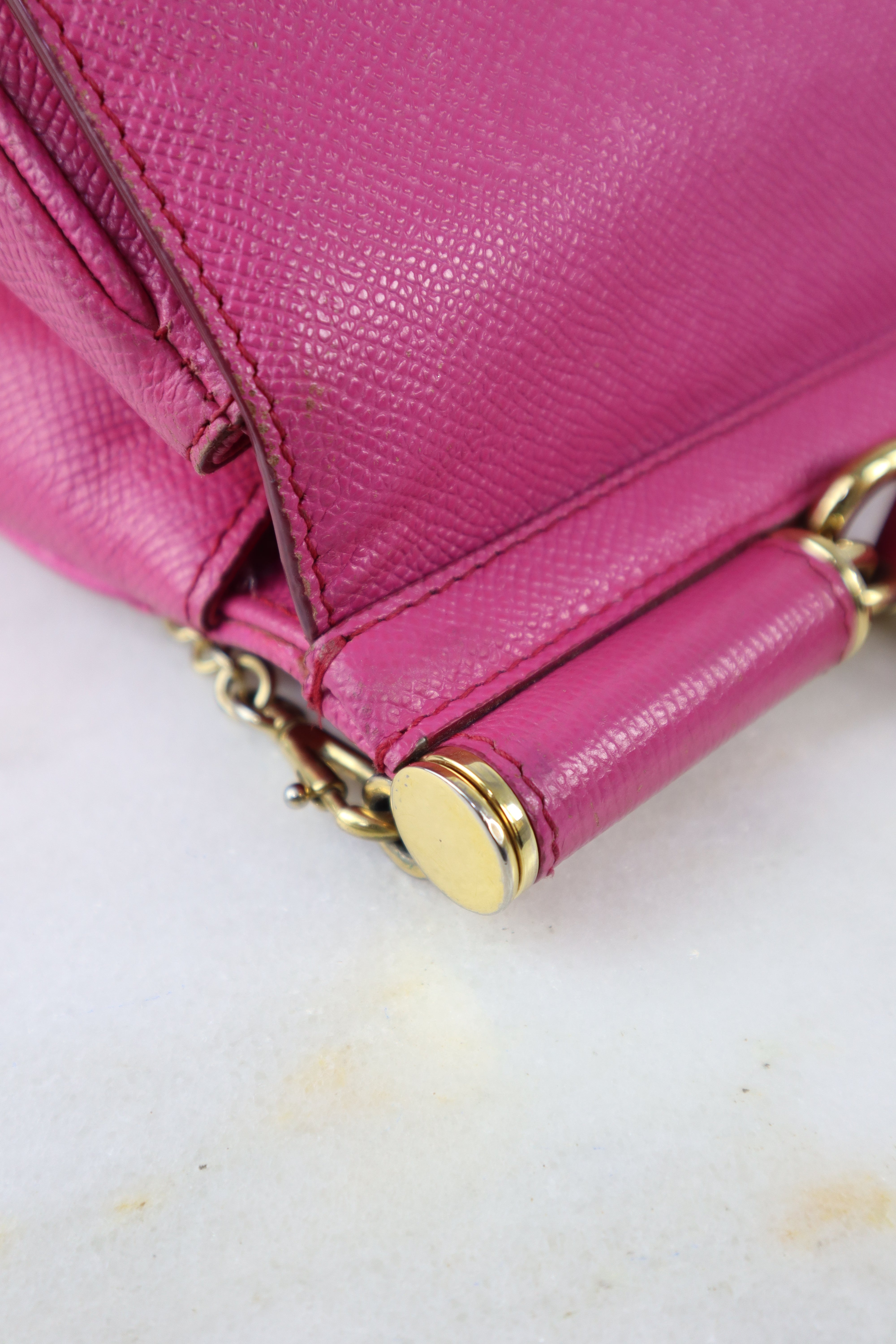 Dolce & Gabbana Hot Pink Medium Sicily Bag with Chain
