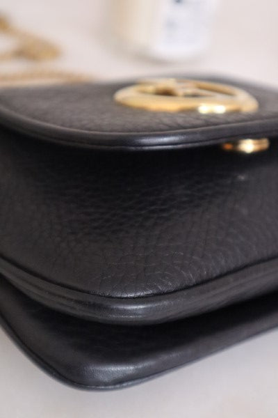 Gucci Black Pebbled Small 1973 Chain Bag-handbag-Gucci-The Closet Egypt