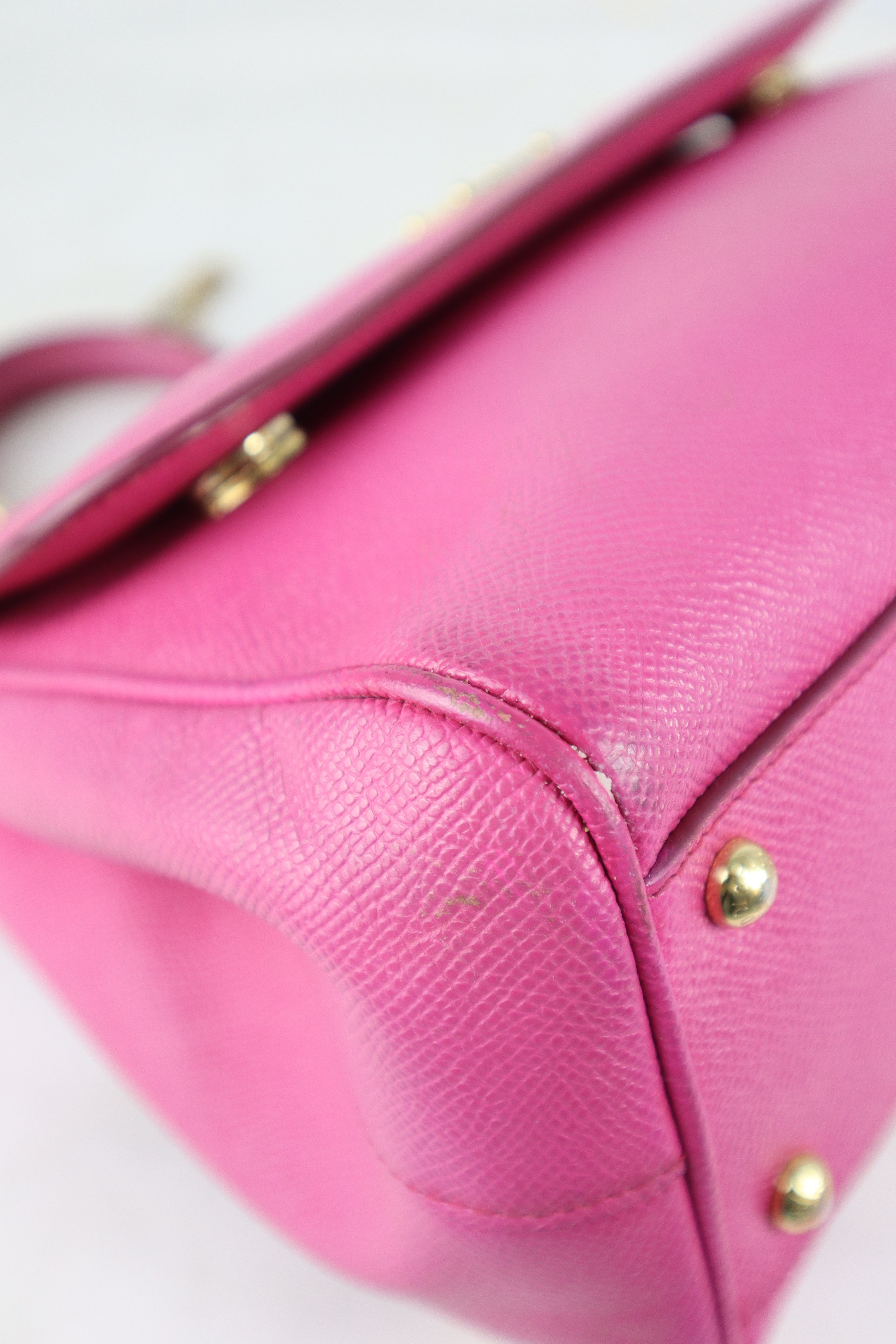 Dolce & Gabbana Hot Pink Medium Sicily Bag with Chain