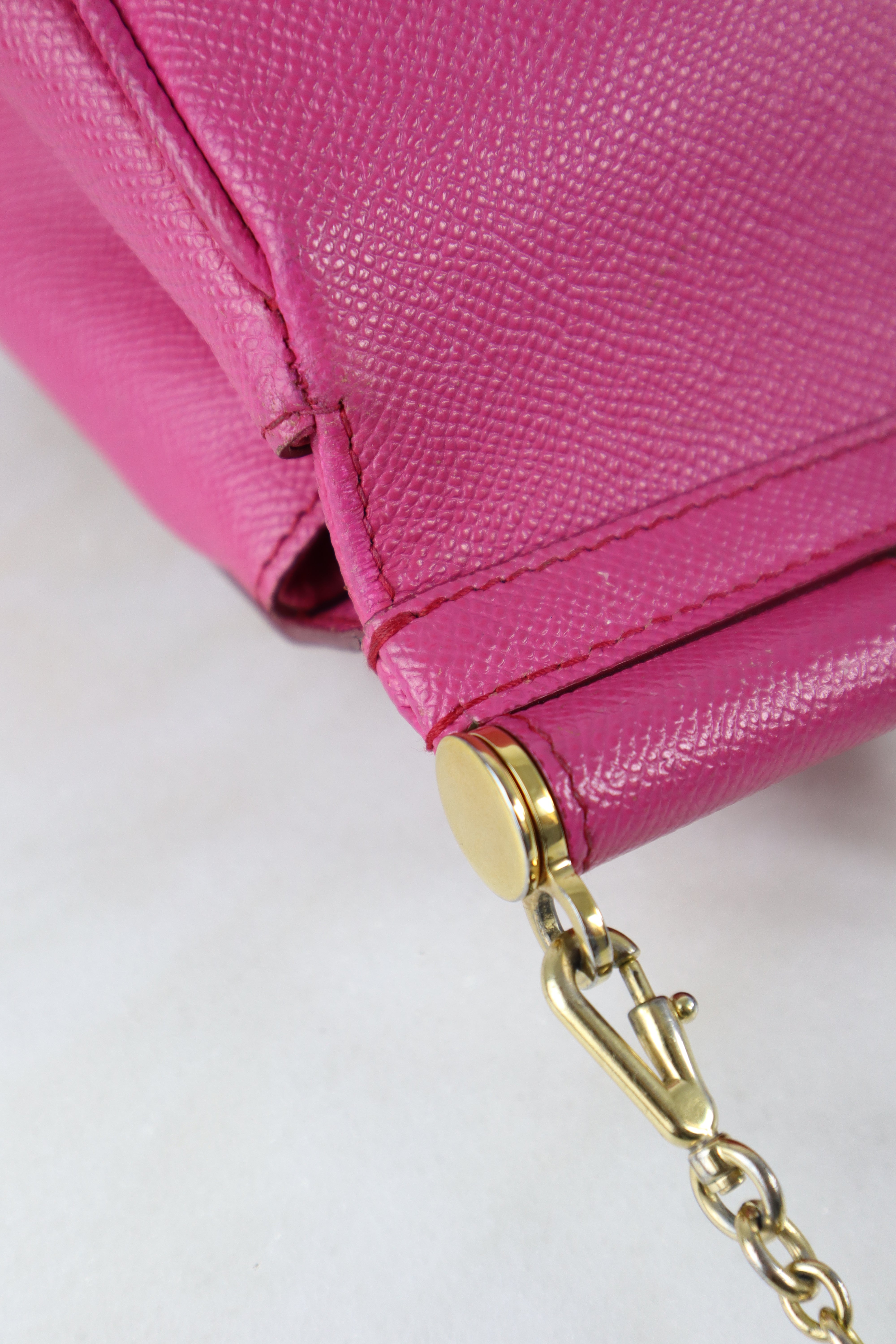 Dolce & Gabbana Hot Pink Medium Sicily Bag with Chain