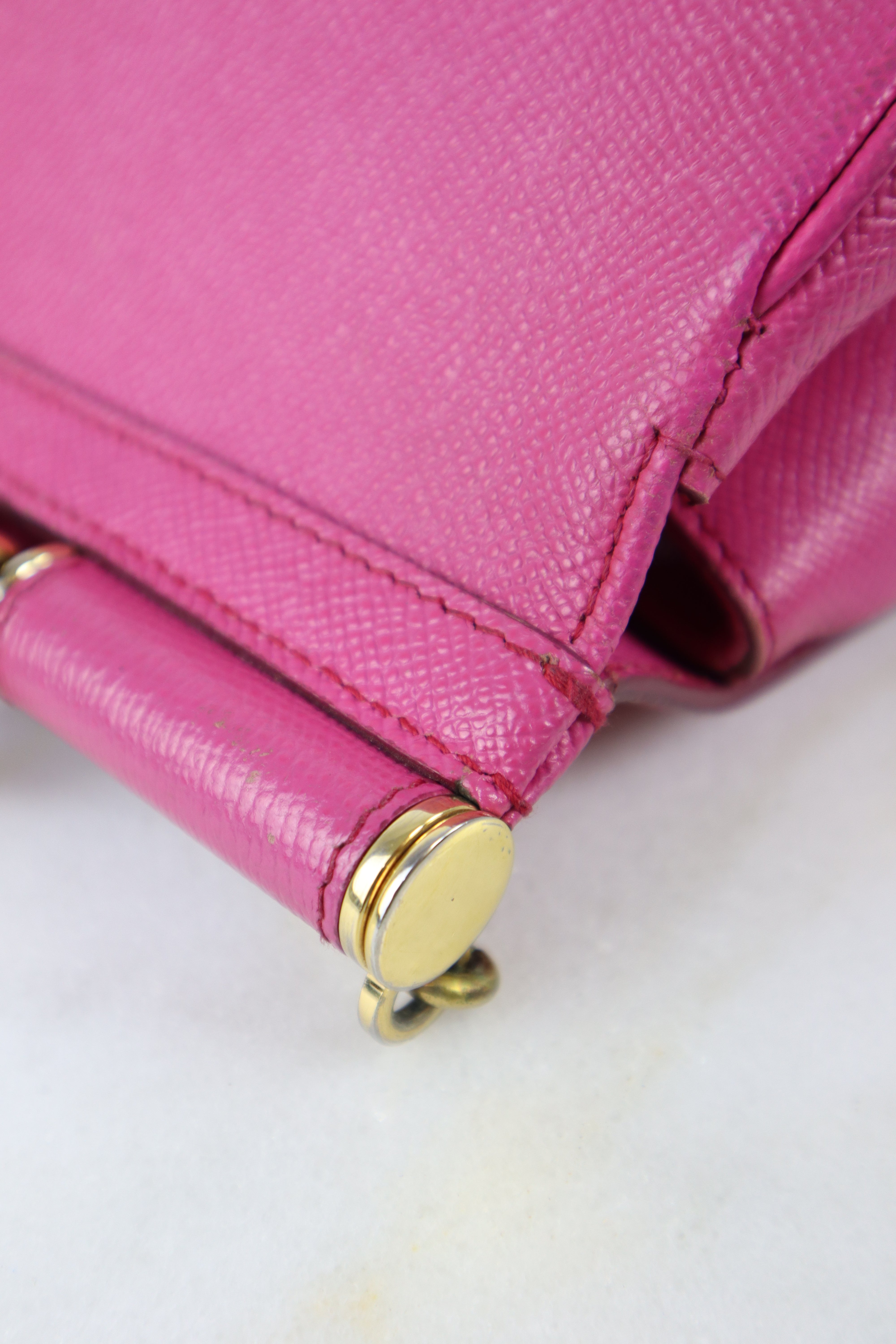 Dolce & Gabbana Hot Pink Medium Sicily Bag with Chain