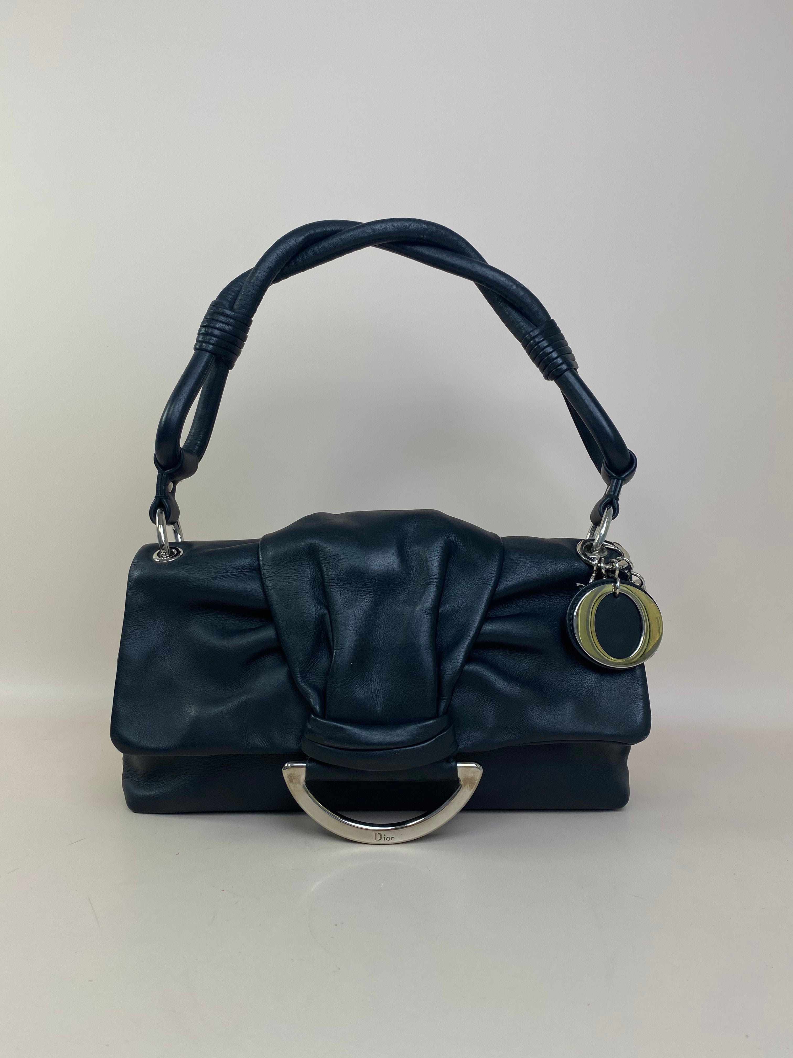 Christian Dior Black Demilune Shoulder Bag