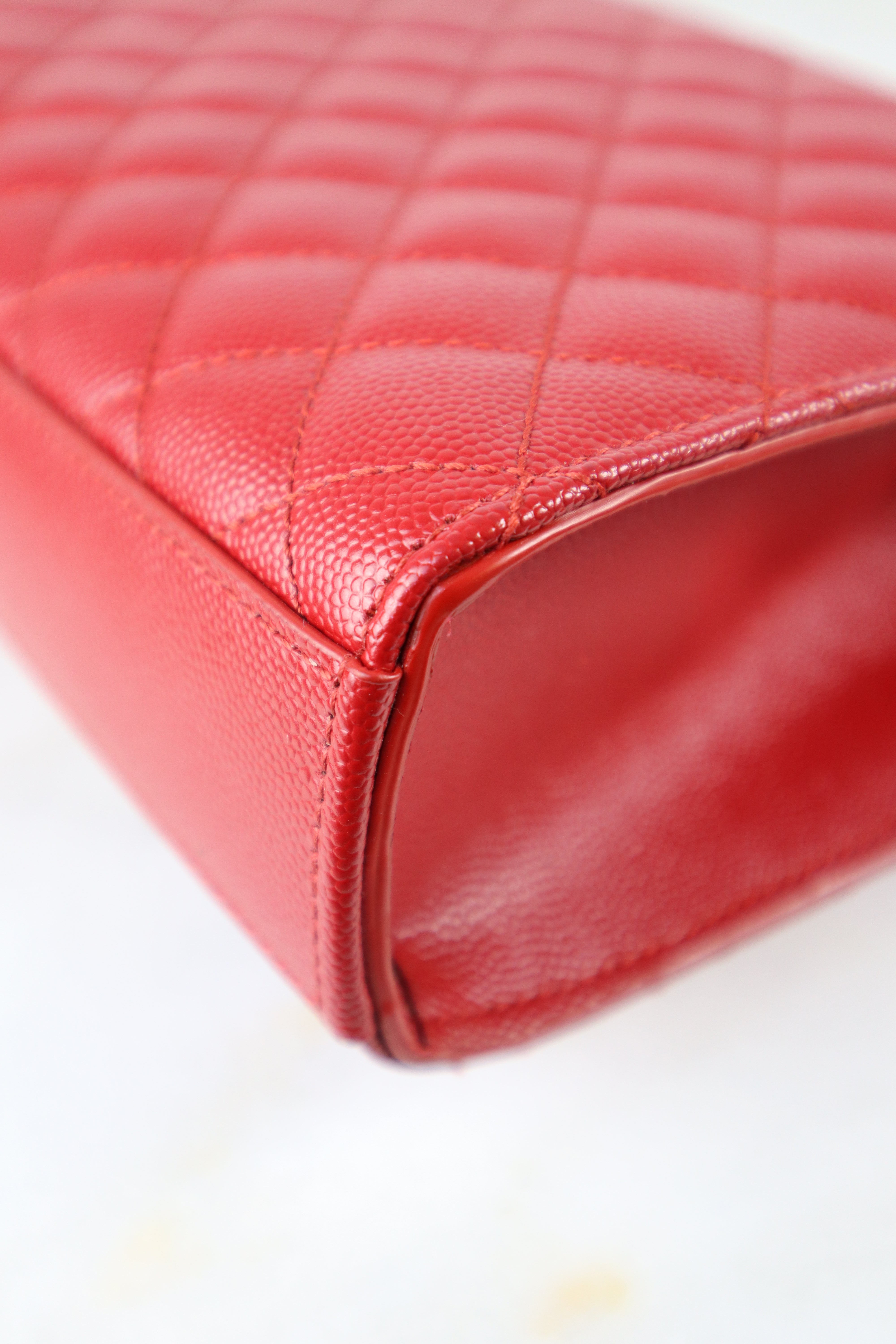 YSL Red Medium Quilted Embossed Envelope Bag