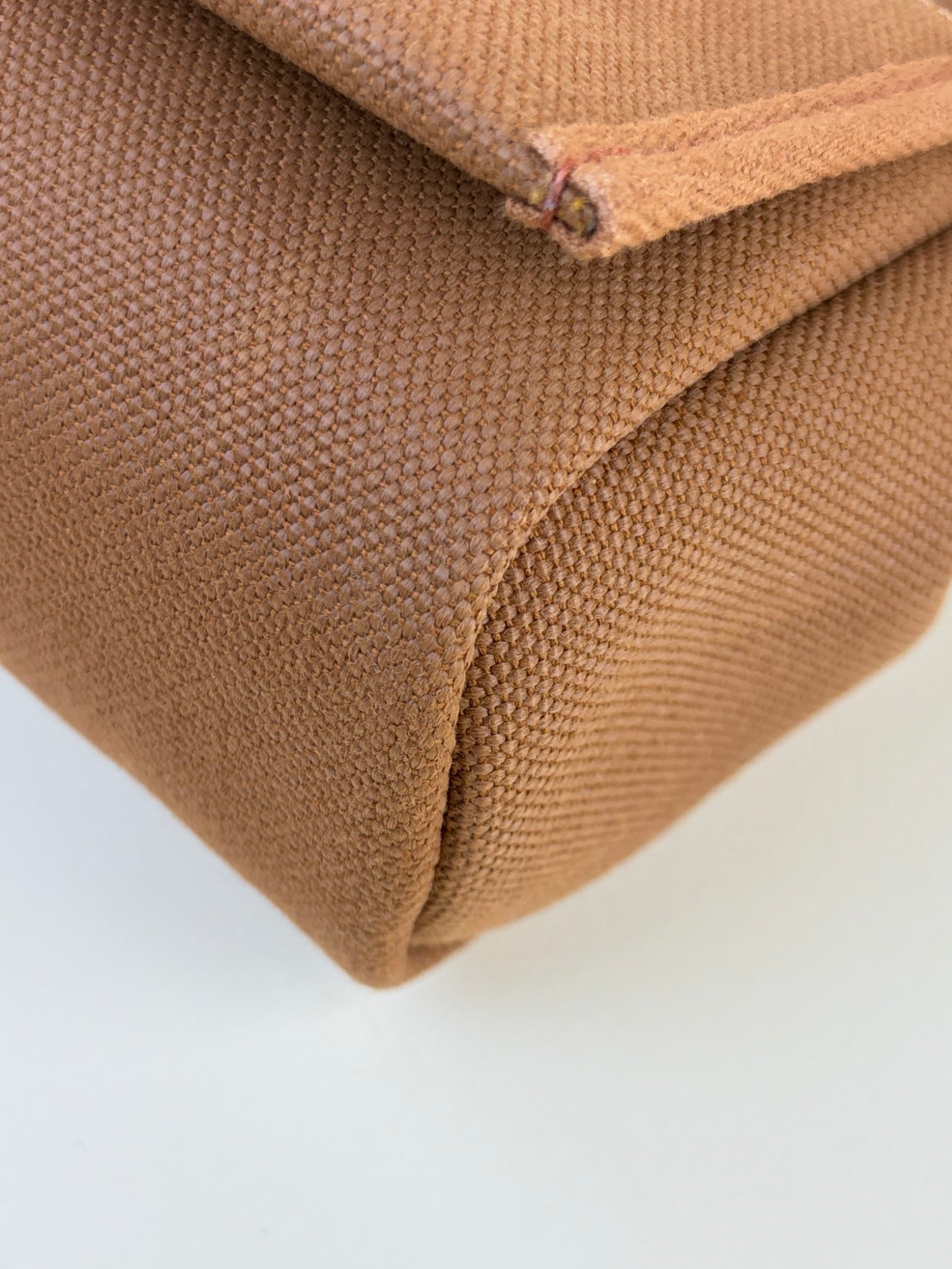 Hermes gold/fauve canvas and Vache hunter leather herbage zip20 mini bag