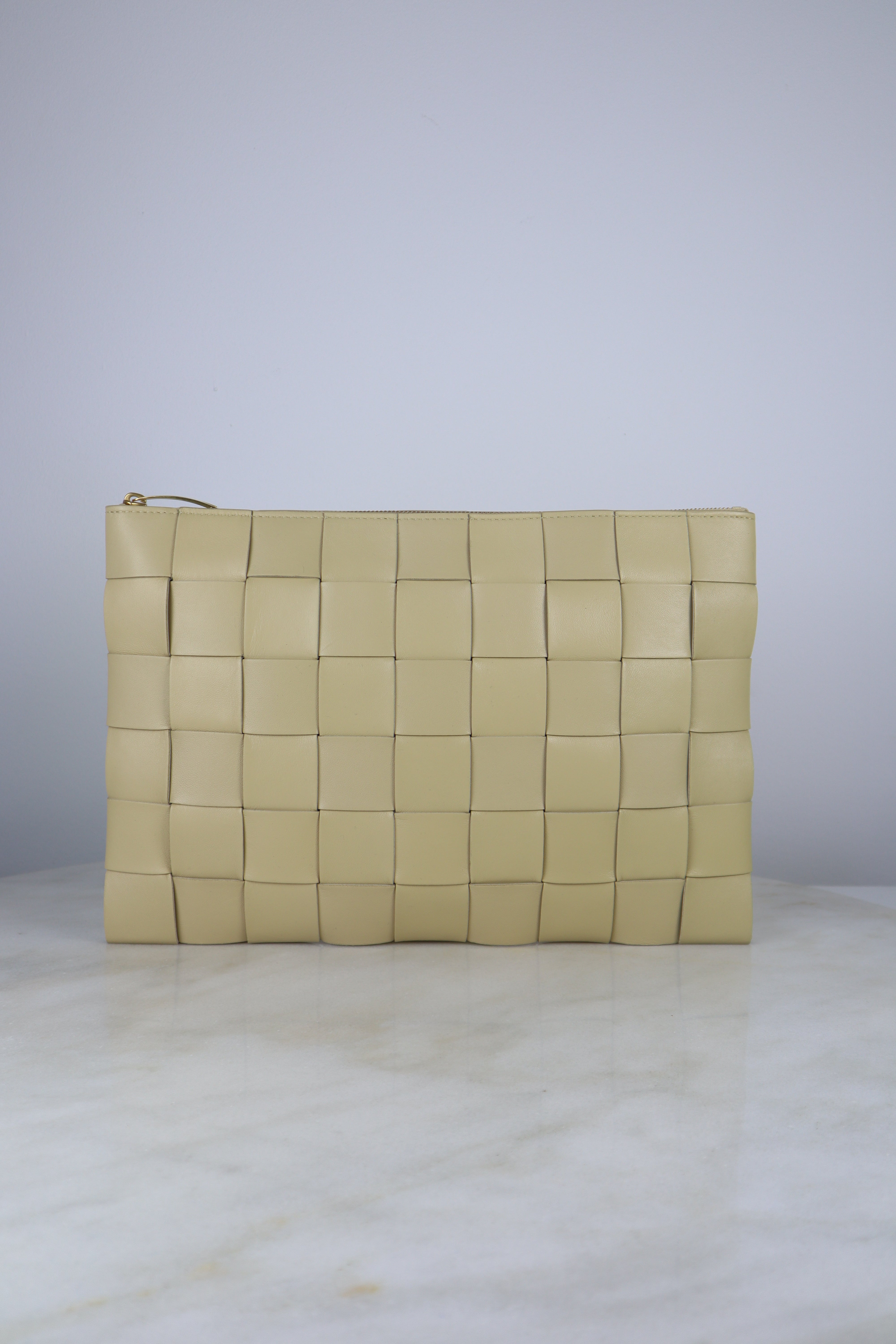 Bottega Veneta Beige Large Flat Cassette Pouch